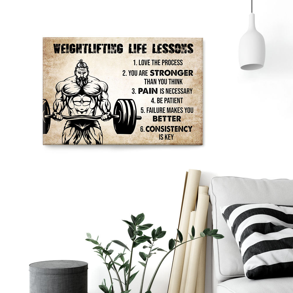 Weightlifting Life Lessons - Personalized Poster/Wrapped Canvas - Birthday  Gift For Gymer - Old Man Lifting