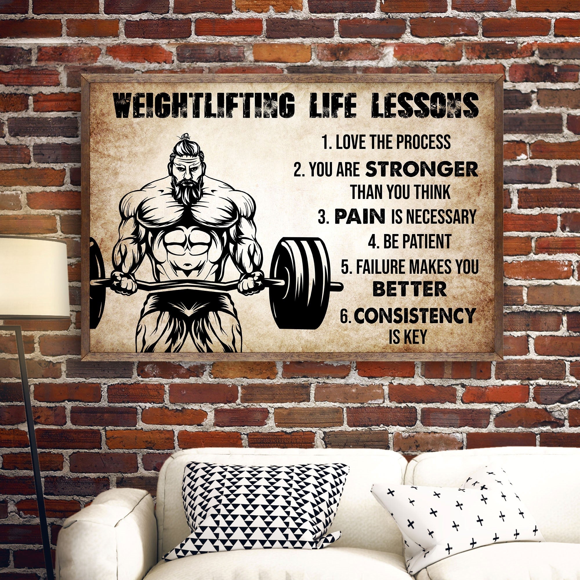 Weightlifting Life Lessons - Personalized Poster/Wrapped Canvas - Birthday  Gift For Gymer - Old Man Lifting