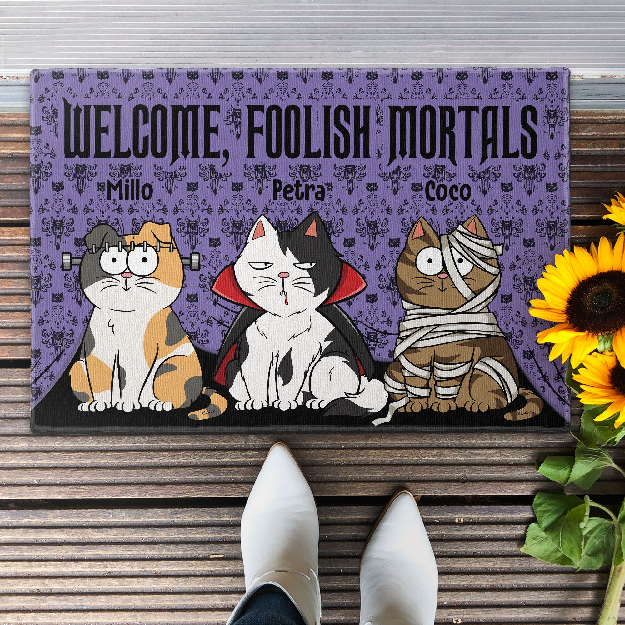 Welcome Foolish Mortals Funny Version - Personalized Doormat