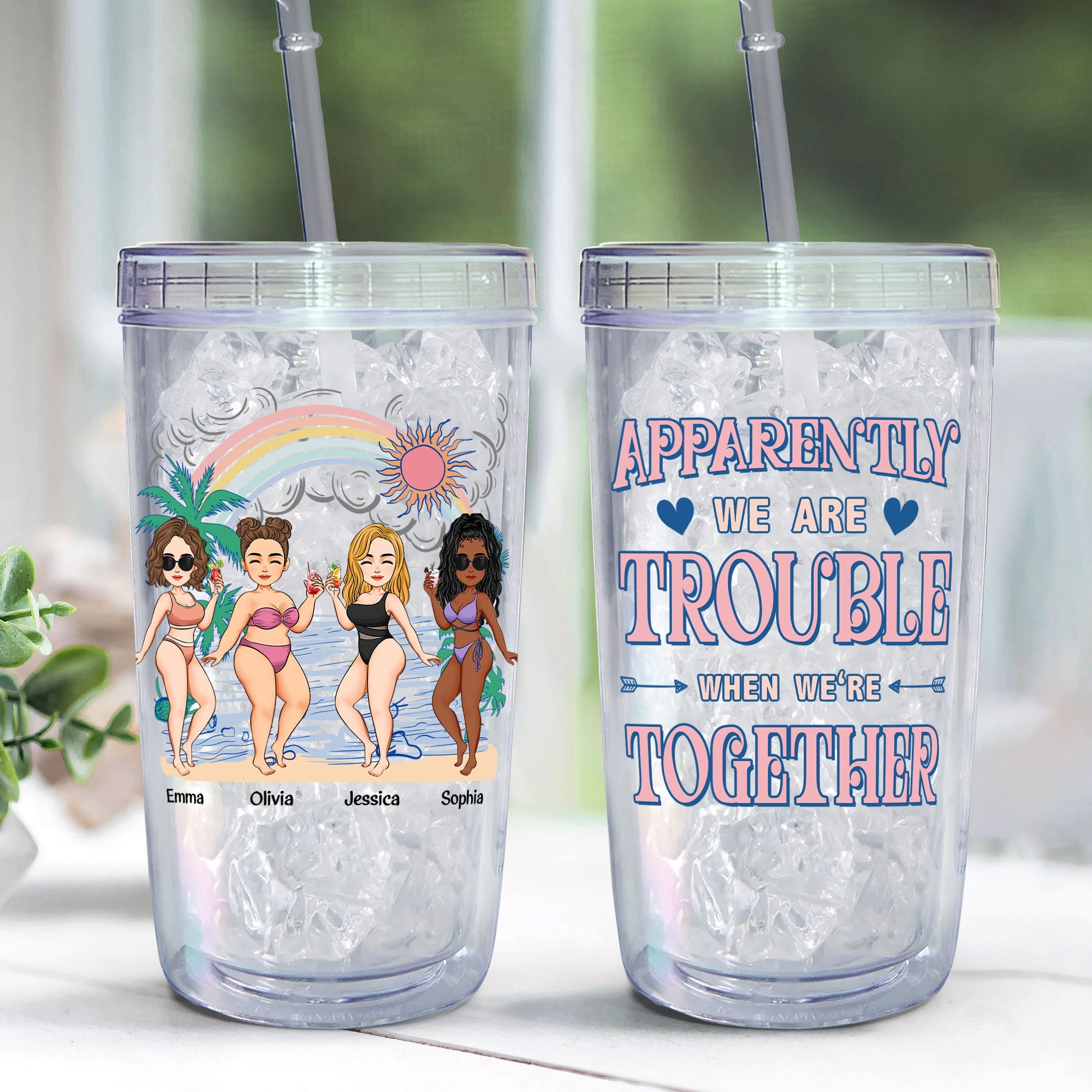 When We're Together - Personalized Acrylic Tumbler With Straw