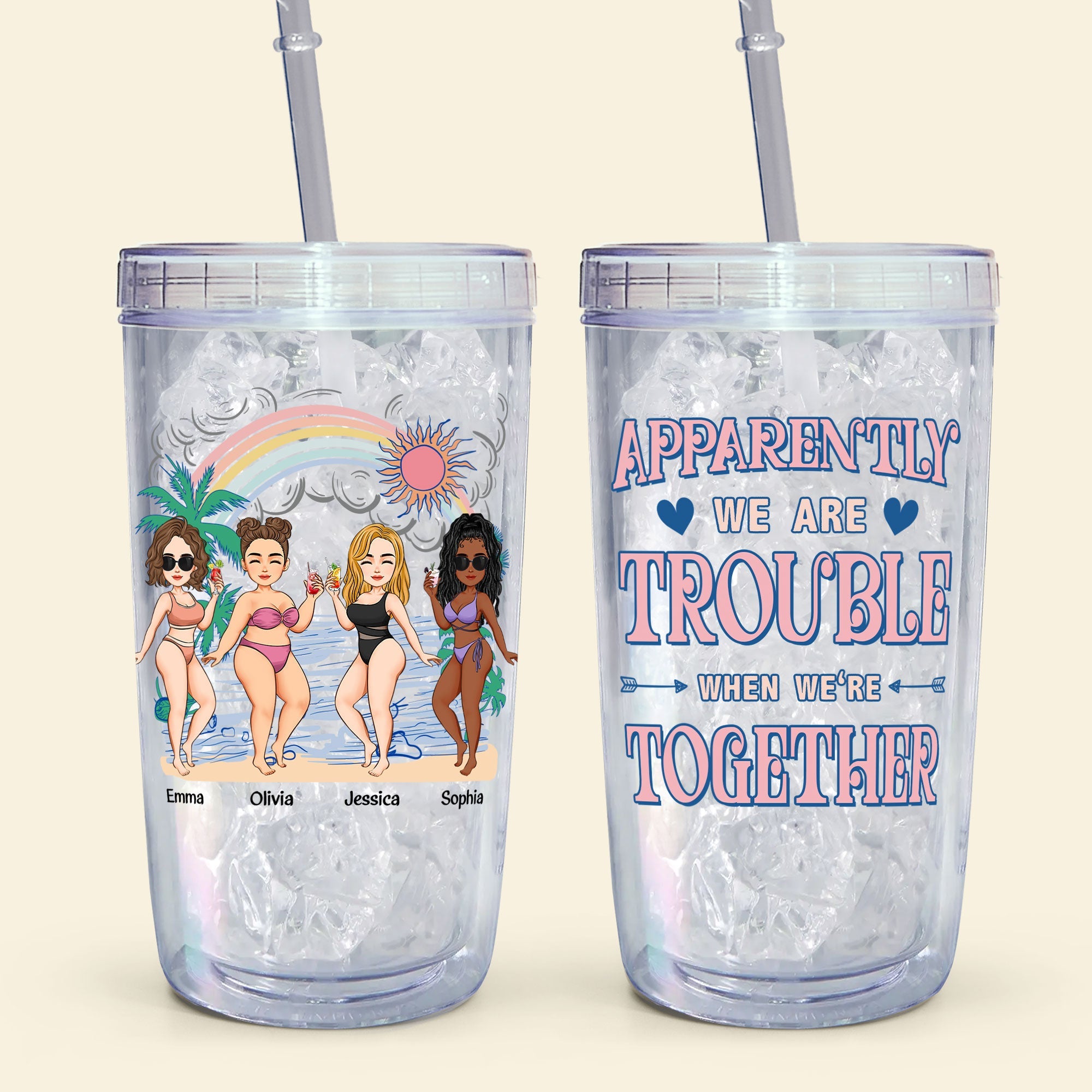 When We're Together - Personalized Acrylic Tumbler With Straw