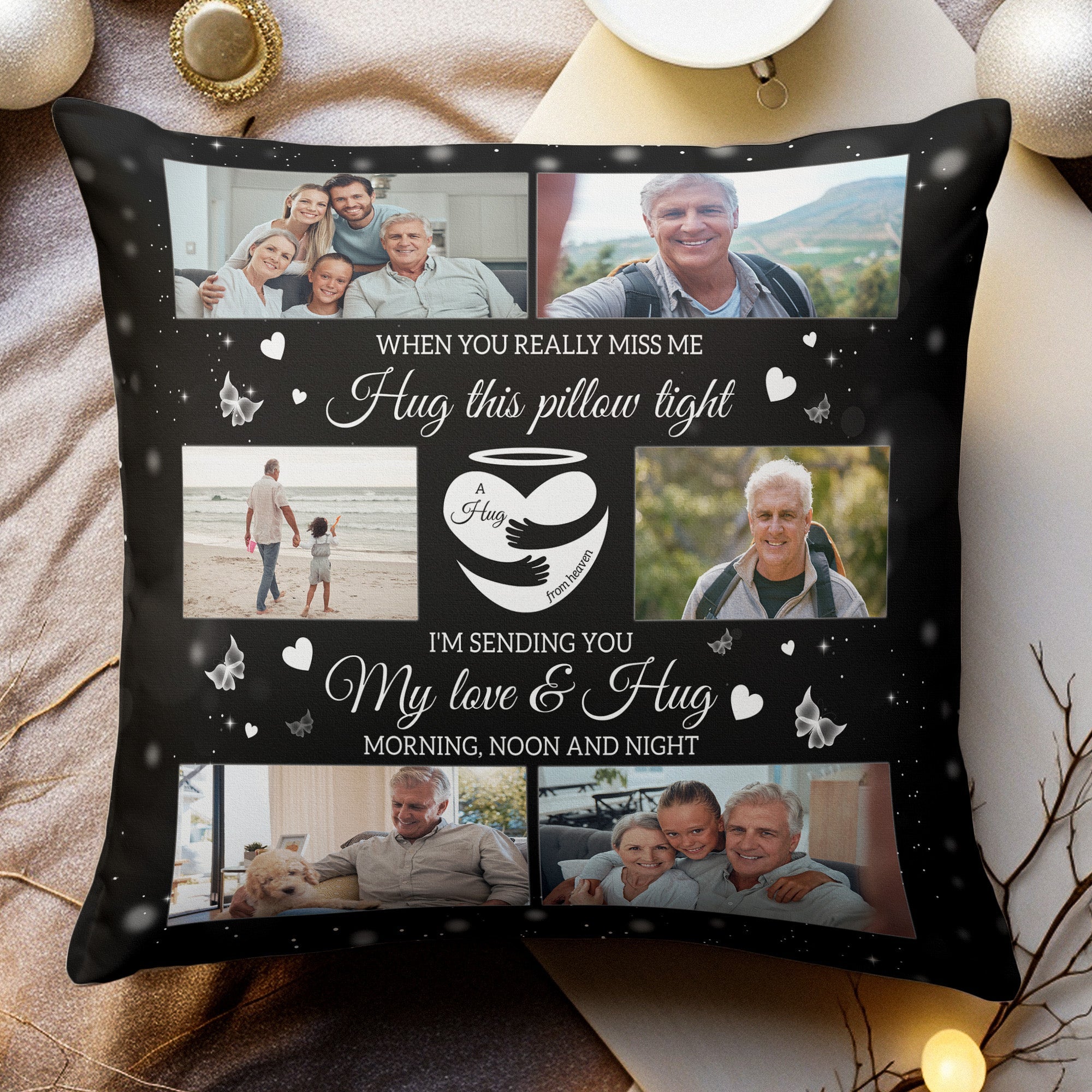 When You Miss Me Hug This Pillow - Personalized Photo Pillow