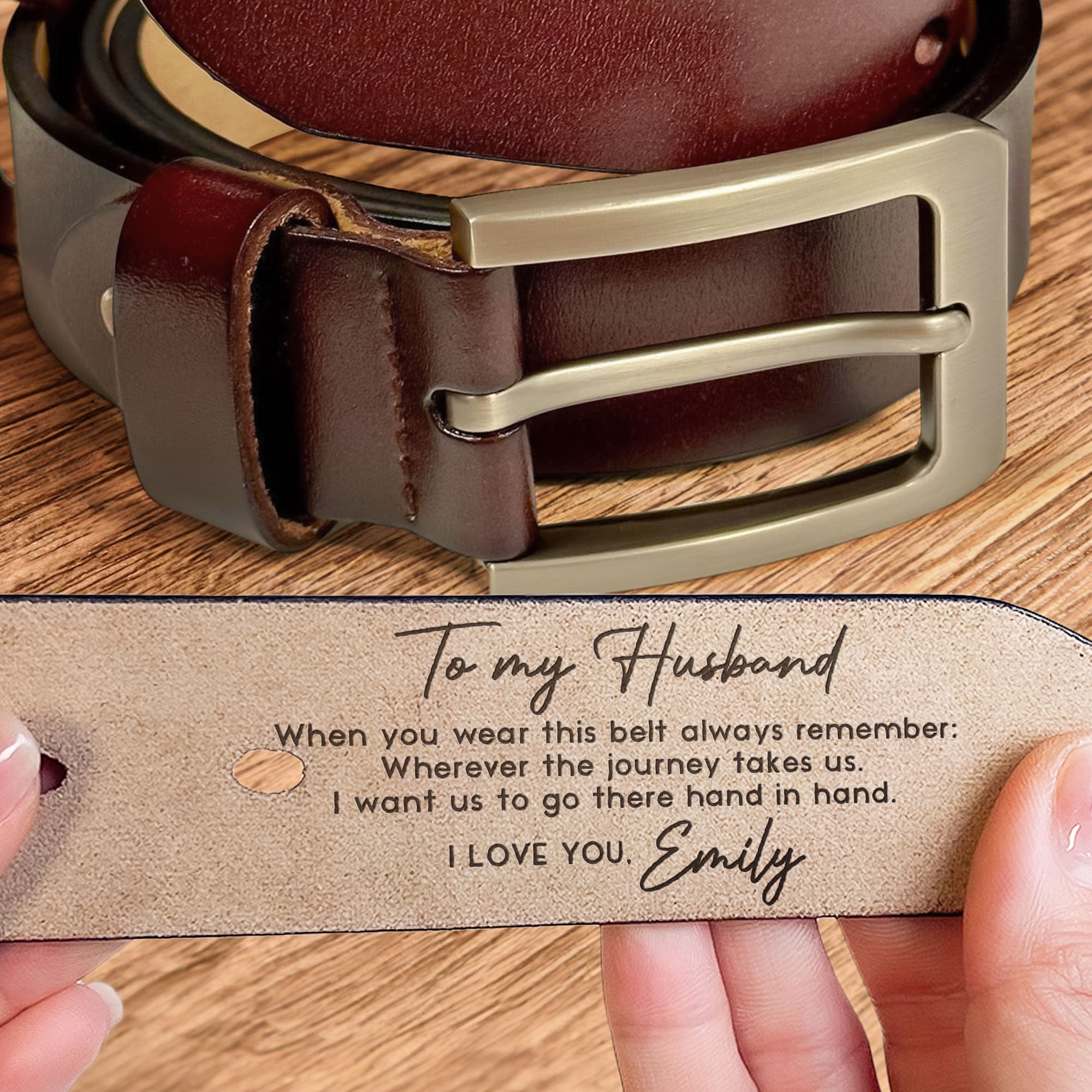 When You Wear This Belt Always Remember - Personalized Engraved Leather Belt