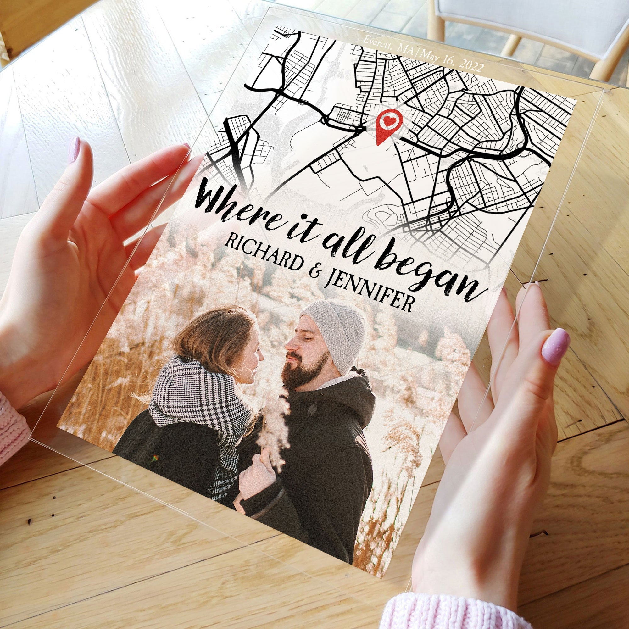 Where It All Began Location Map - Personalized Acrylic Photo Plaque