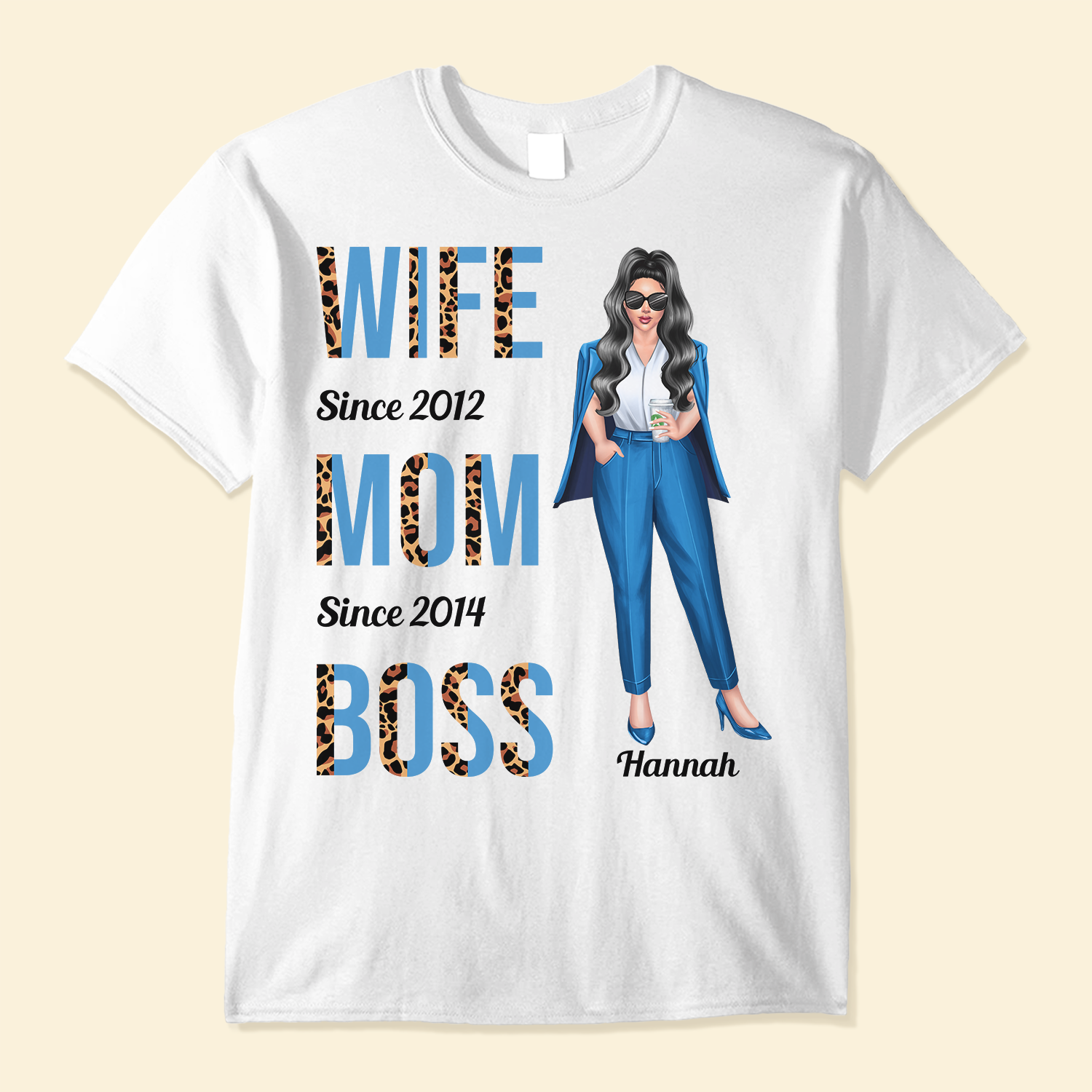 Wife, Mom, Boss - Personalized Shirt - Anniversary Gift Valentine's Day Gift For Wife, Boss Lady