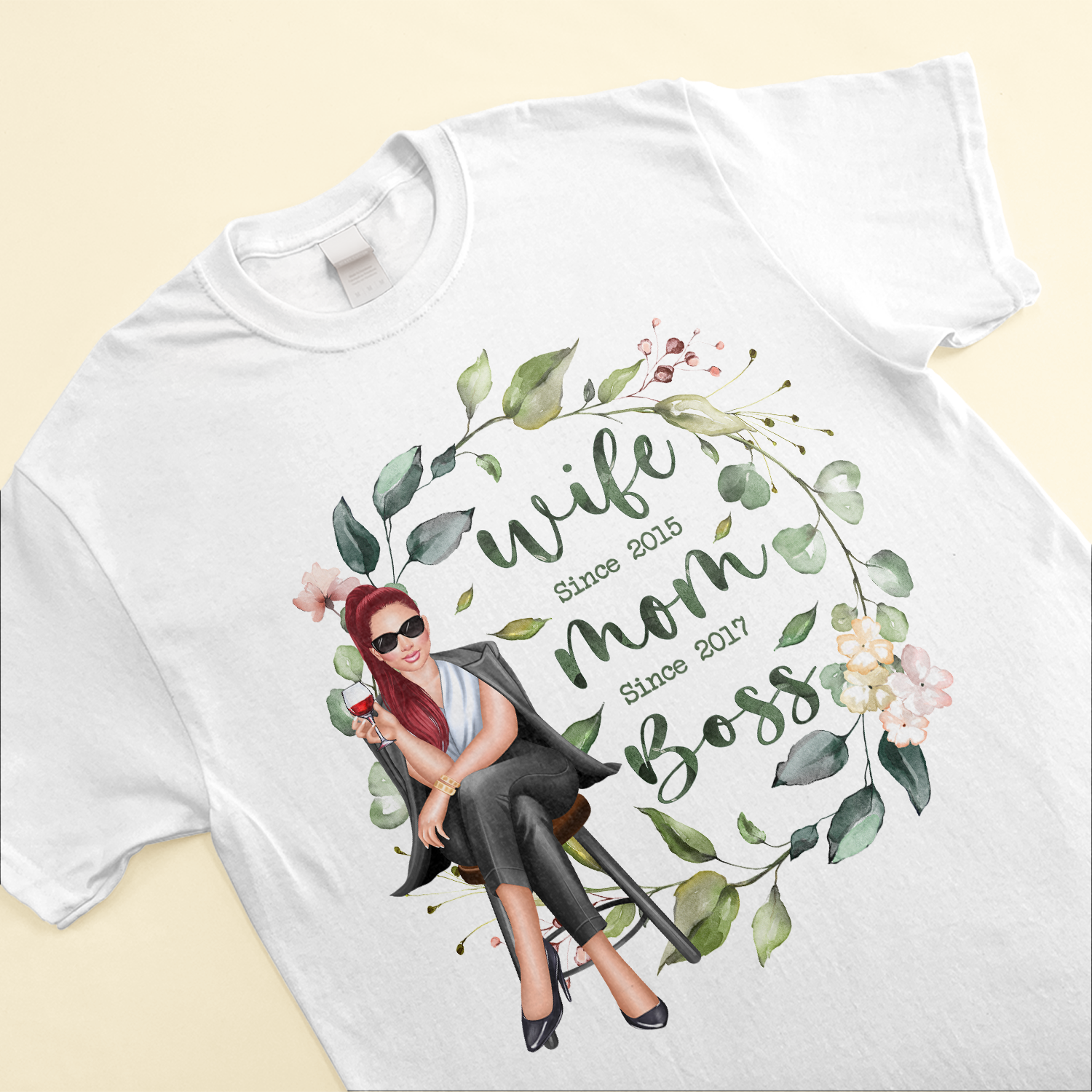 Wife Mom Boss - Personalized Shirt - Anniversary Gift Valentine's Day Gift For Wife