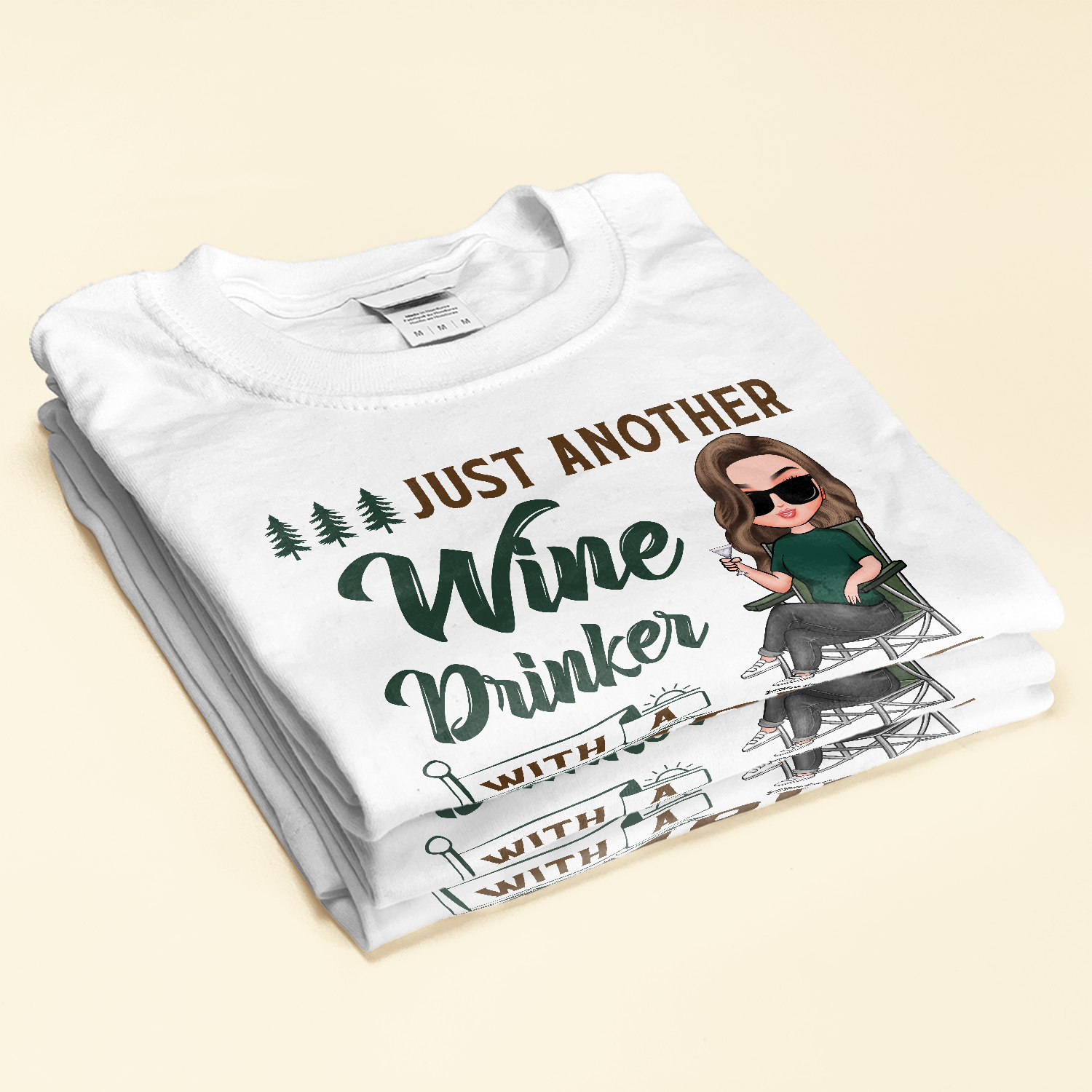 Wine Drinker With Camping Problem - Personalized shirt - Gift For Campers, Camping Lovers, Wine Lovers