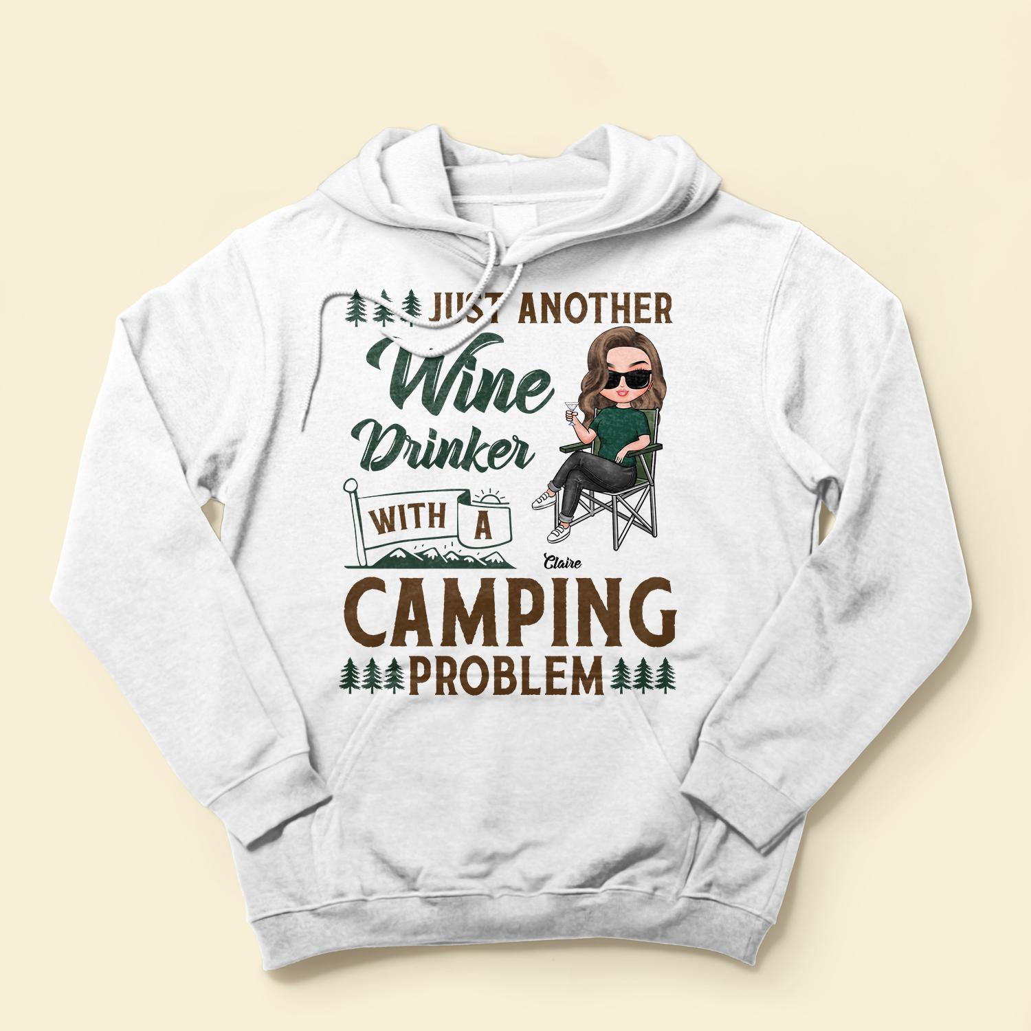 Wine Drinker With Camping Problem - Personalized shirt - Gift For Campers, Camping Lovers, Wine Lovers