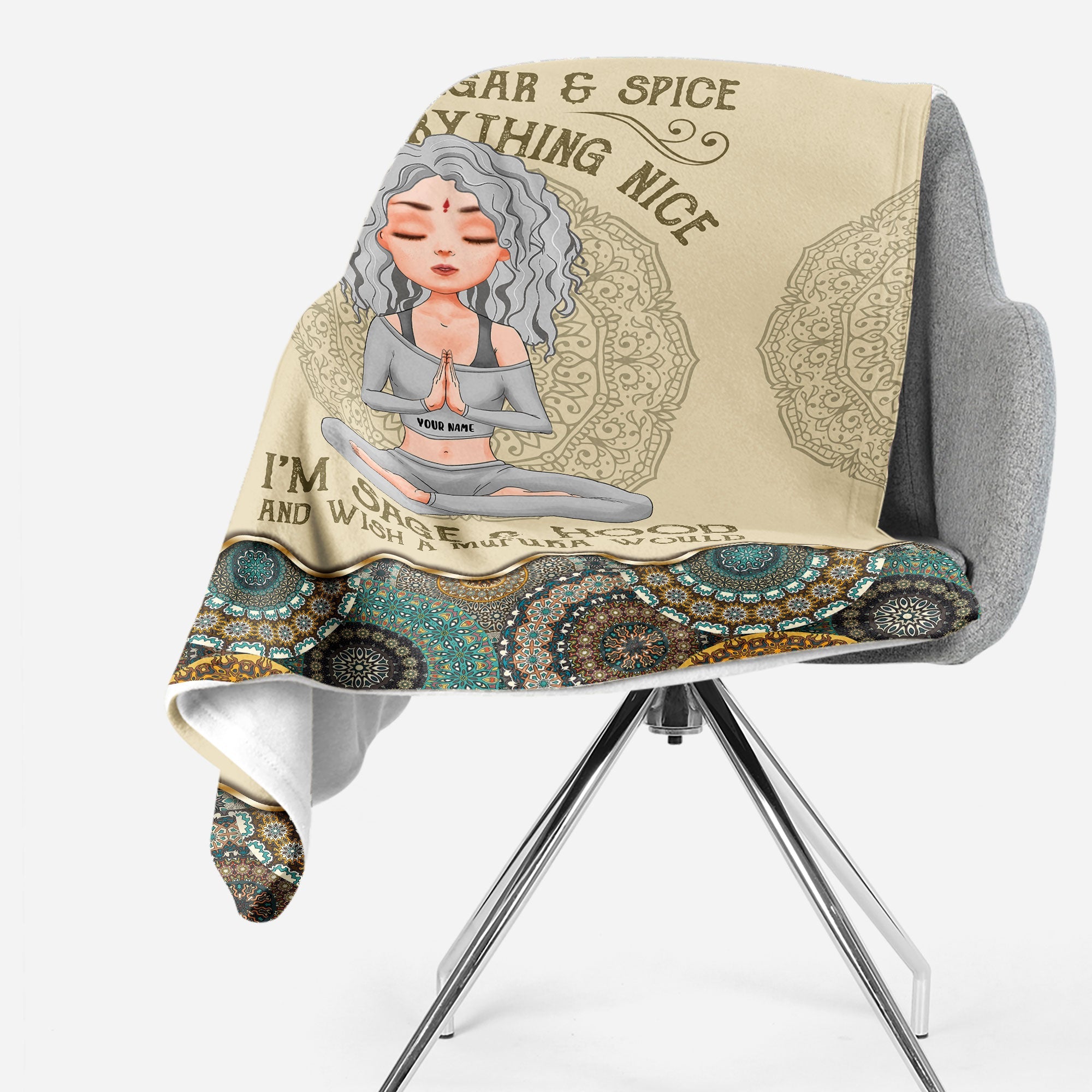 Wish A Mufuka Would - Personalized Blanket - Birthday Gift For Yoga Lover