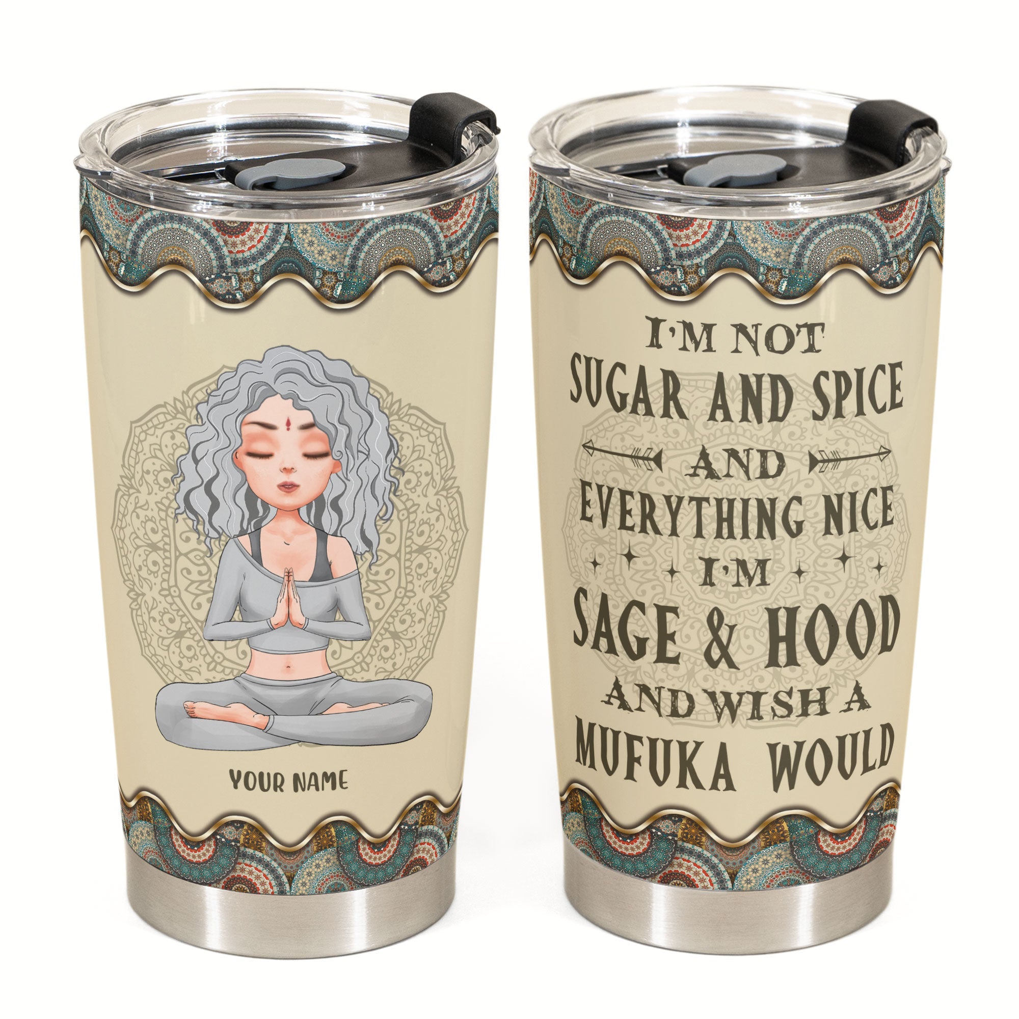 Wish A Mufuka Would - Personalized Tumbler Cup - Gift For Yoga Lover