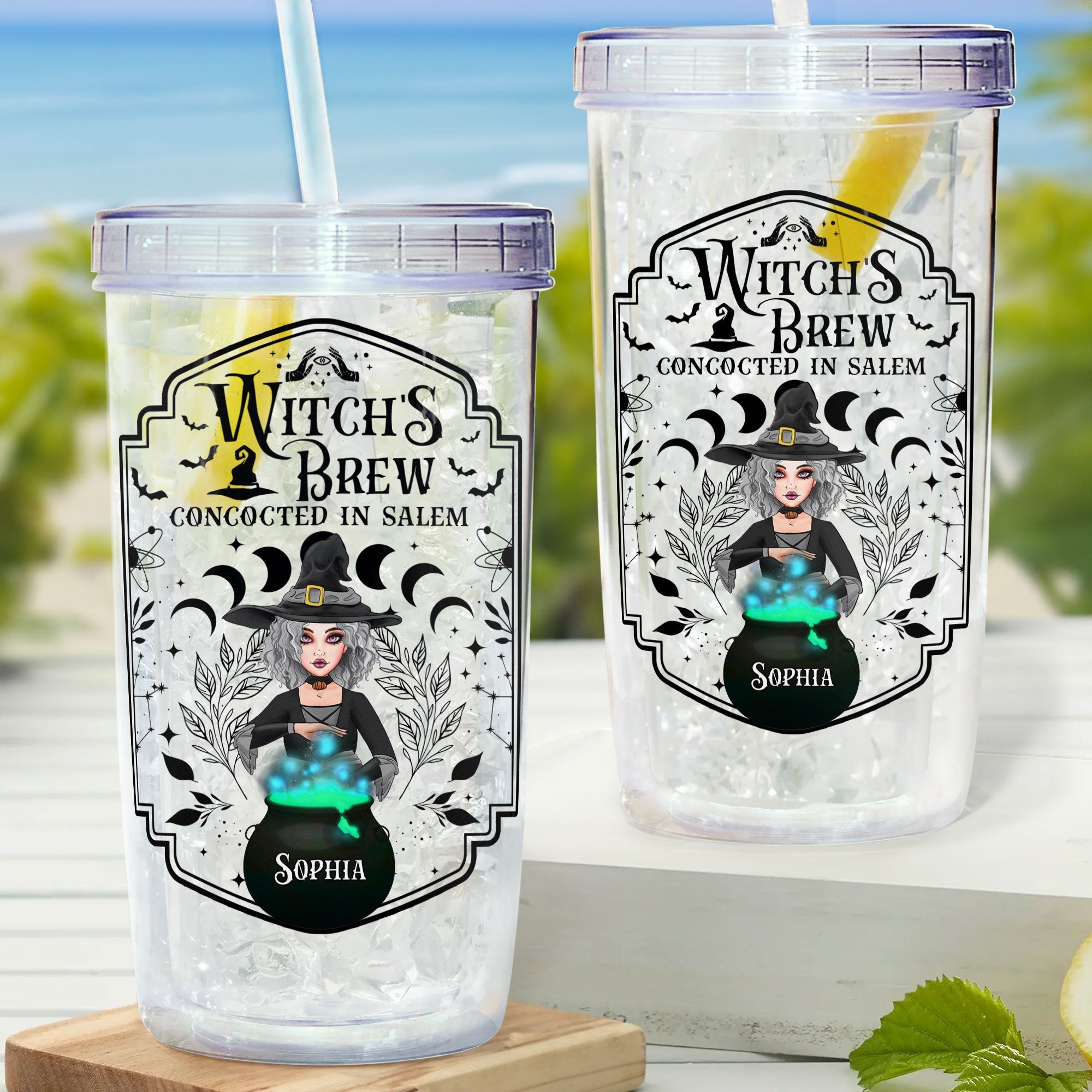 Witch Brew Concocted In Salem - Personalized Acrylic Tumbler With Straw