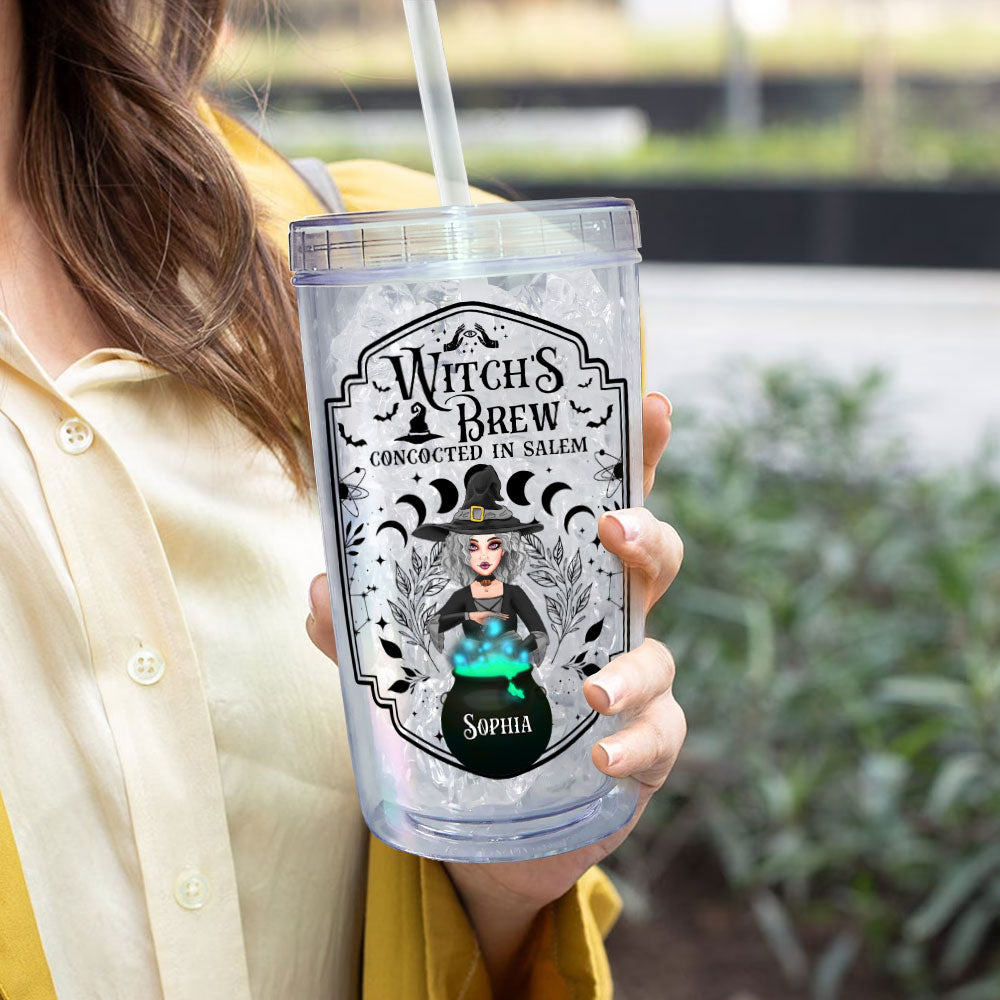 Witch Brew Concocted In Salem - Personalized Acrylic Tumbler With Straw