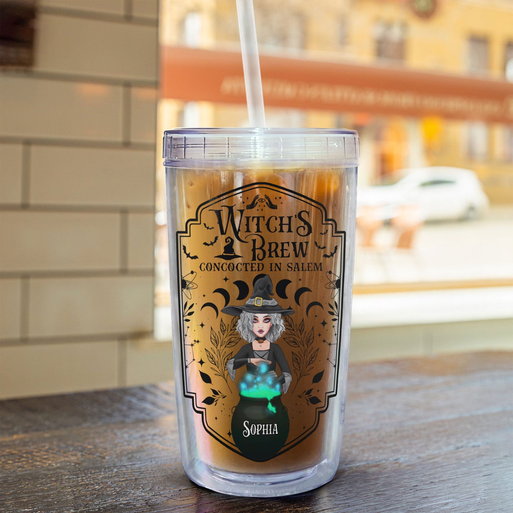 Witch Brew Concocted In Salem - Personalized Acrylic Tumbler With Straw