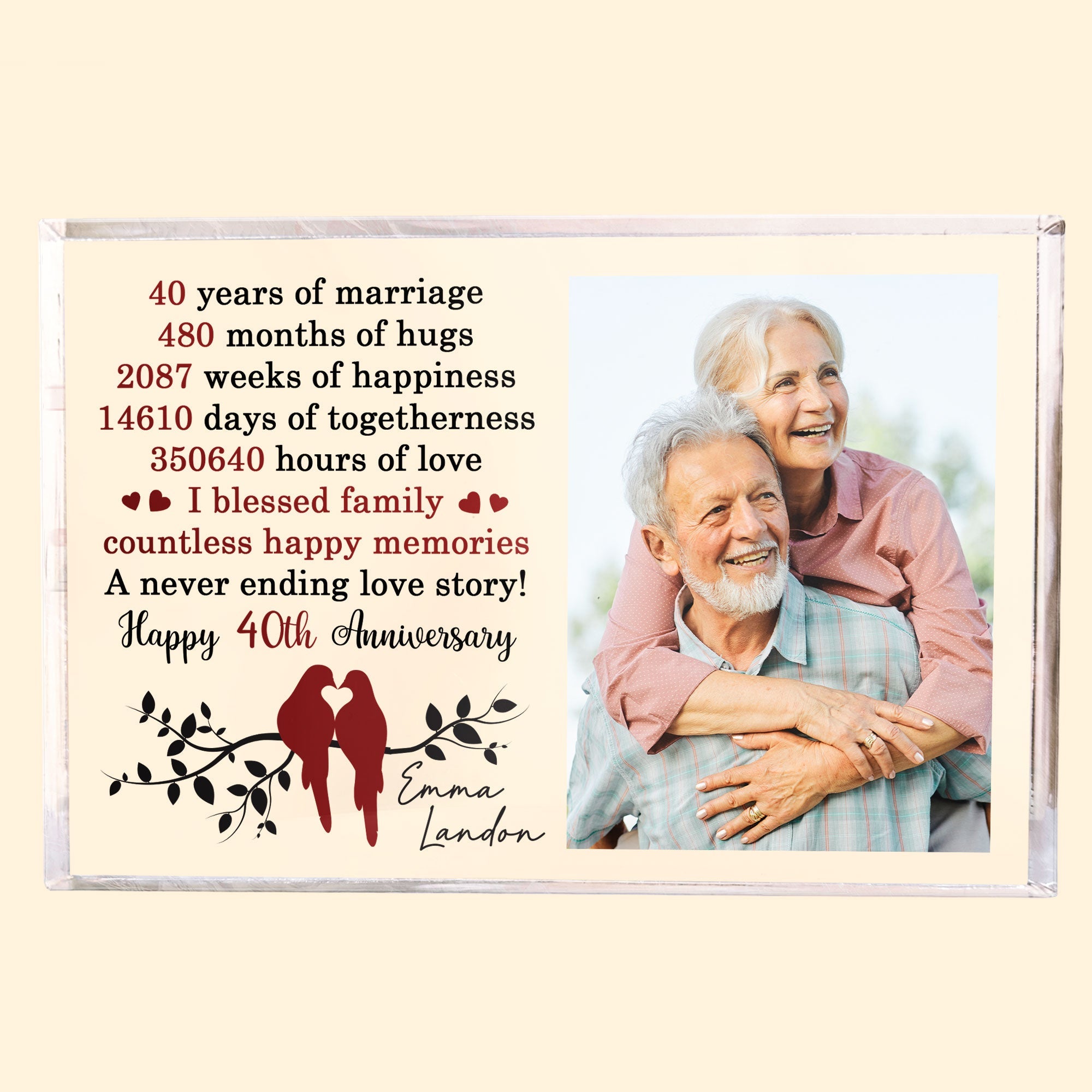 Years of Marriage Gift Wedding Anniversary - Personalized Acrylic Photo Plaque