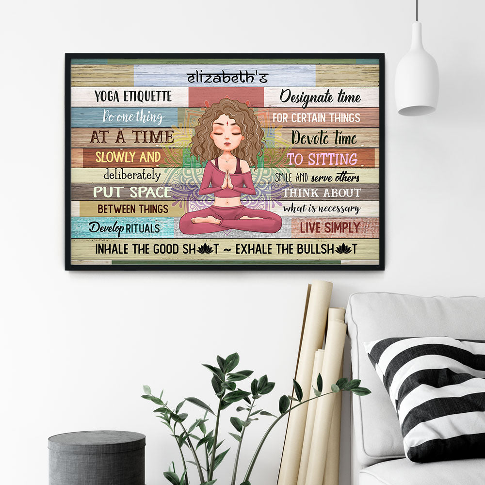 Yoga Etiquette - Personalized Poster/Canvas - Gift For Yoga Lover