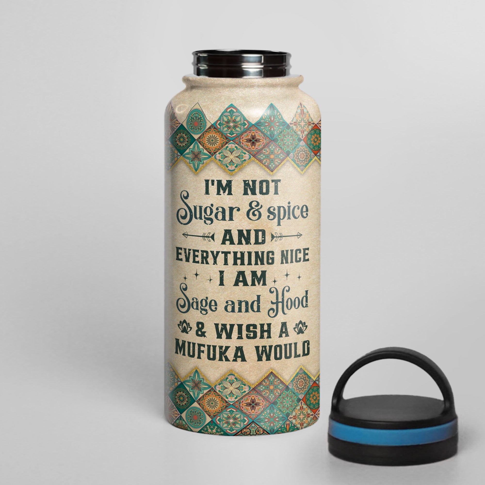 Yoga Girl - Sage And Hood  - Personalized 32oz Steel Water Bottle