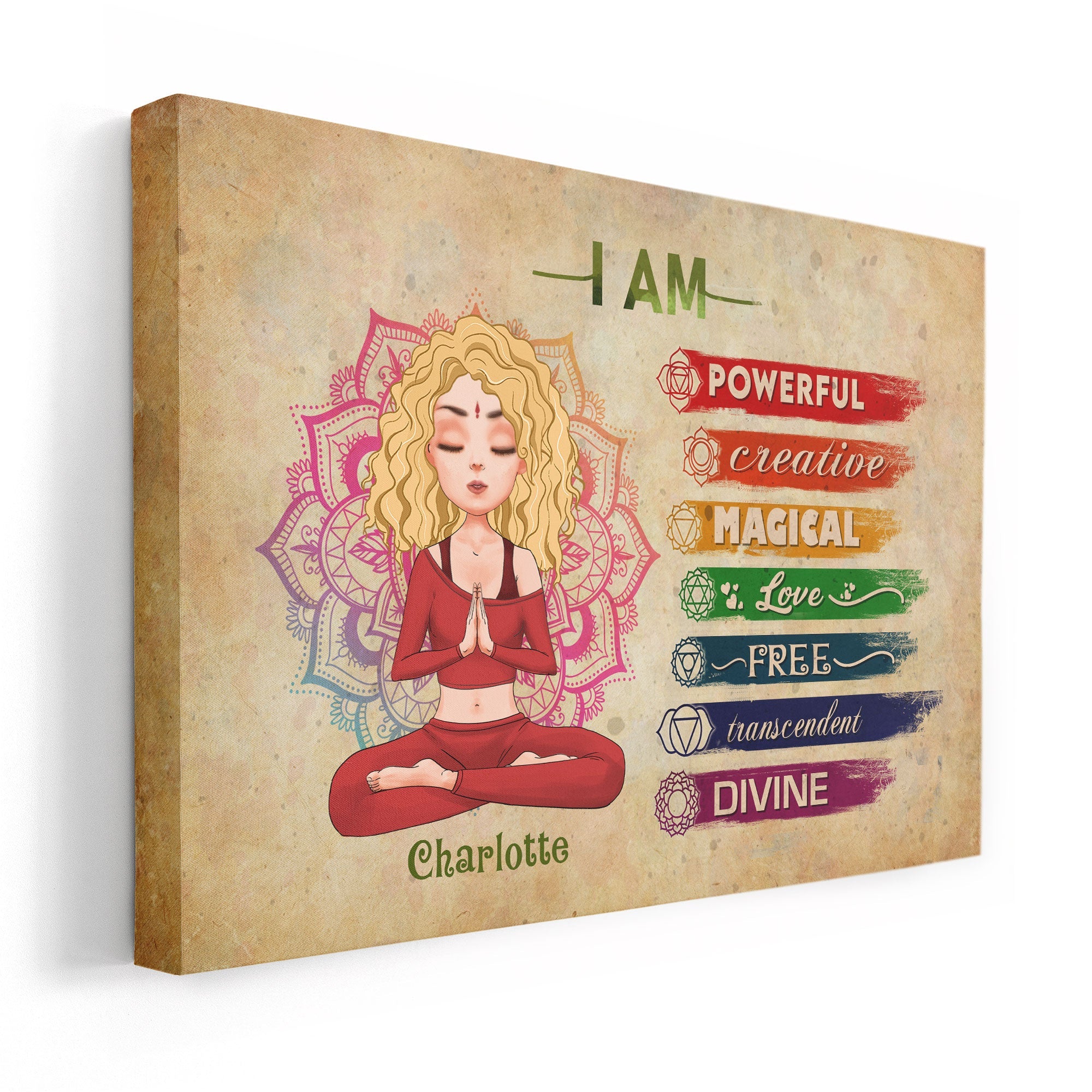 Yoga I Am - Personalized Poster/Wrapped Canvas - Gift For Yoga Lovers