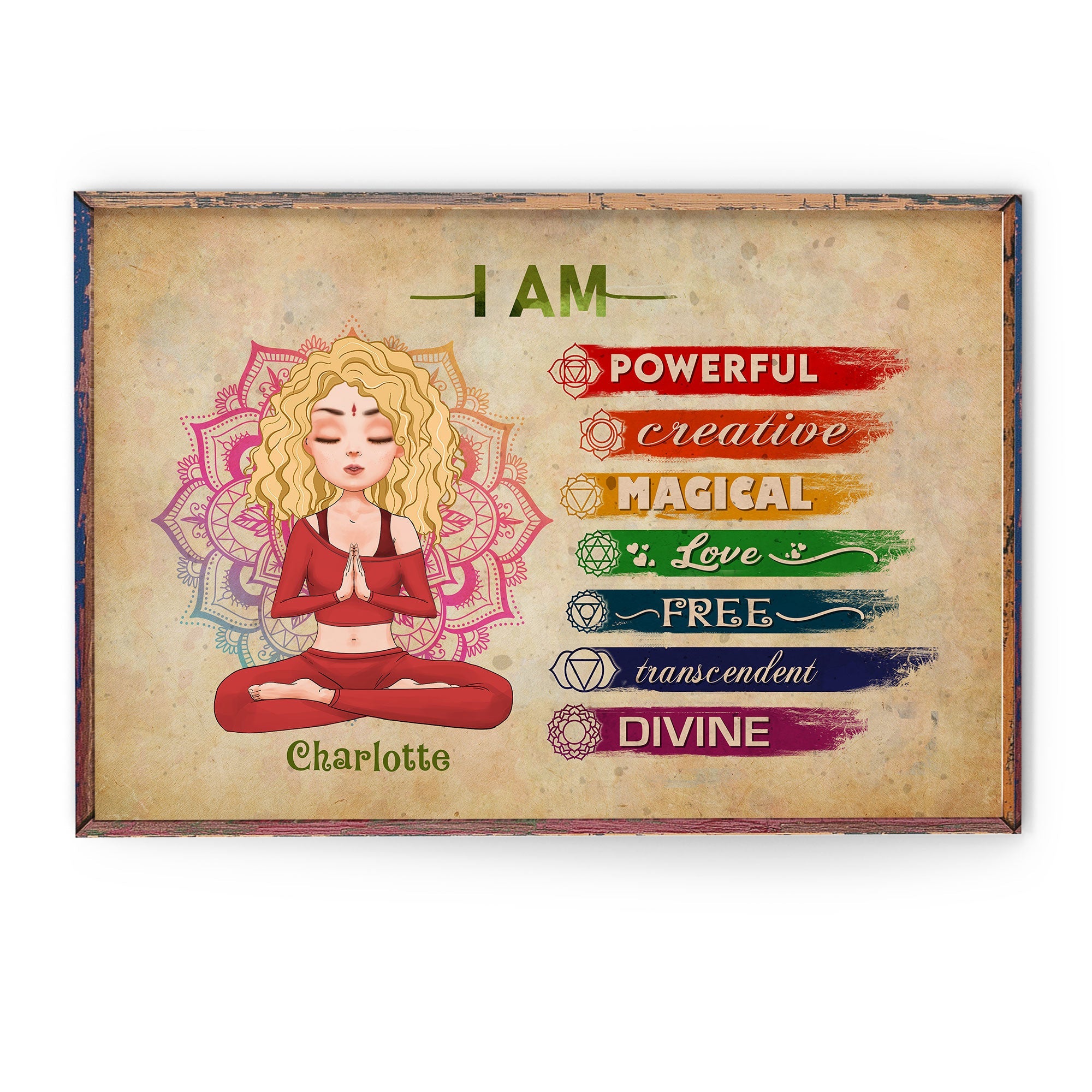 Yoga I Am - Personalized Poster/Wrapped Canvas - Gift For Yoga Lovers