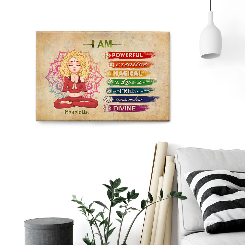 Yoga I Am - Personalized Poster/Wrapped Canvas - Gift For Yoga Lovers