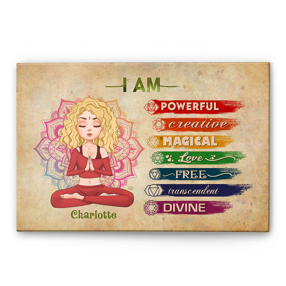 Yoga I Am - Personalized Poster/Wrapped Canvas - Gift For Yoga Lovers