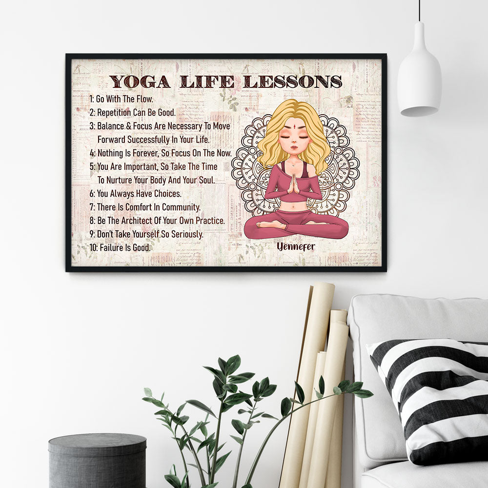 Yoga Life Lessons - Personalized Poster/Wrapped Canvas - Birthday & Christmas Gift For Yoga Lover - Yoga Girls