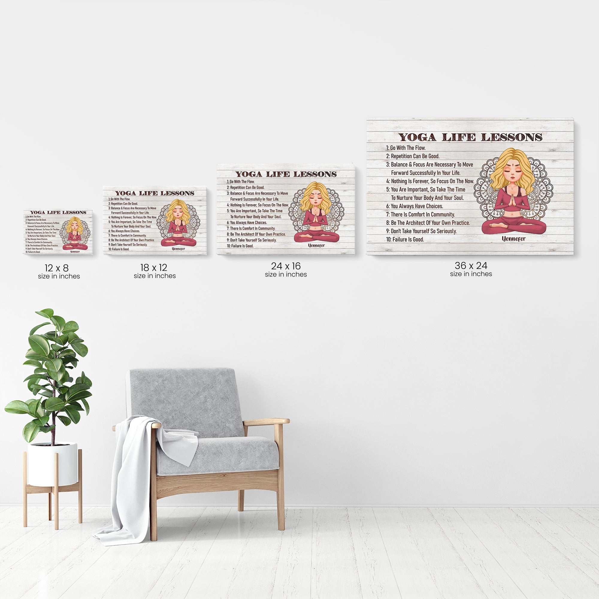 Yoga Life Lessons - Personalized Poster/Canvas - Christmas Gift For Yoga Lovers