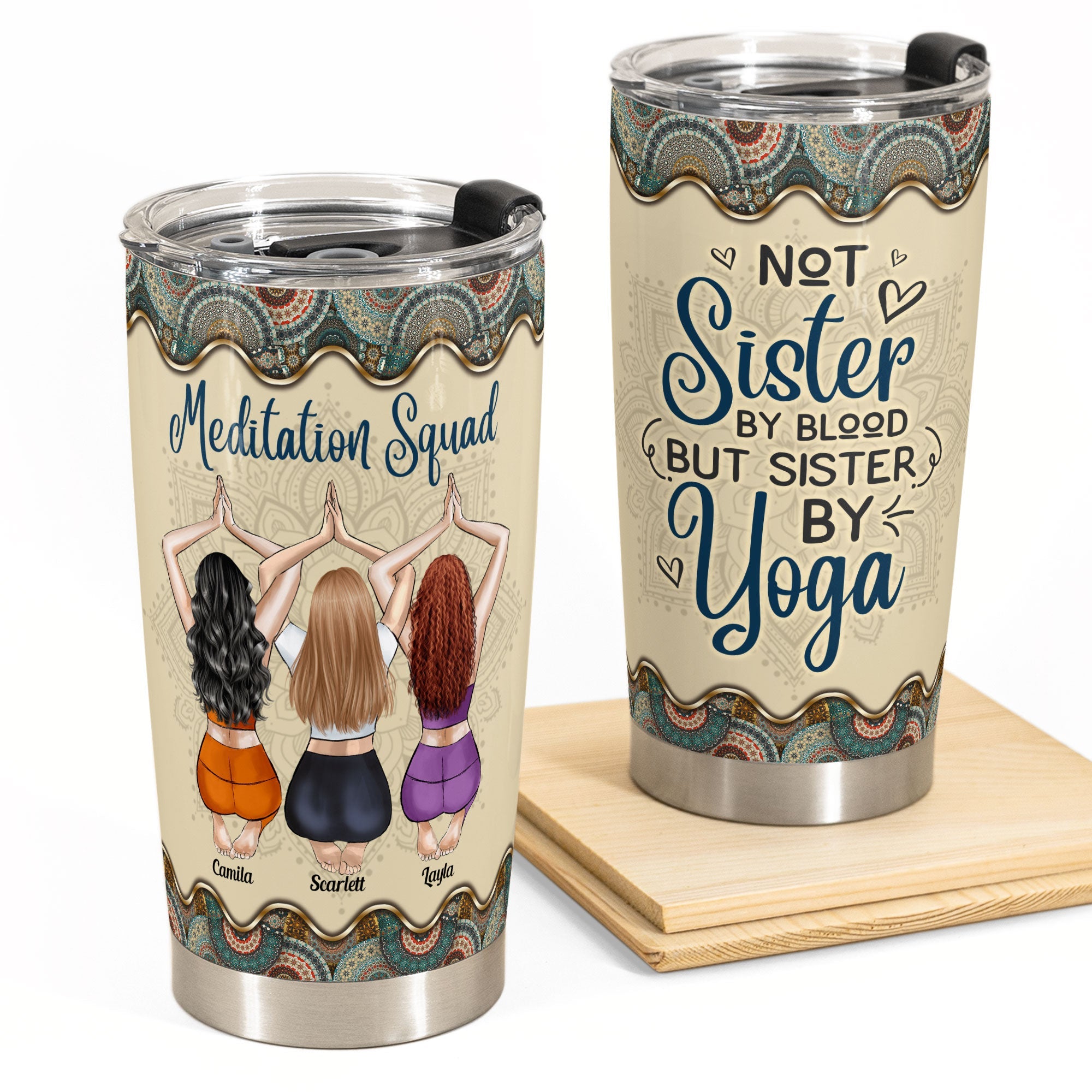 Yoga Squad - Personalized Tumbler - Gift For Yoga Lover, Mom, Daughter, Yoga Instructor