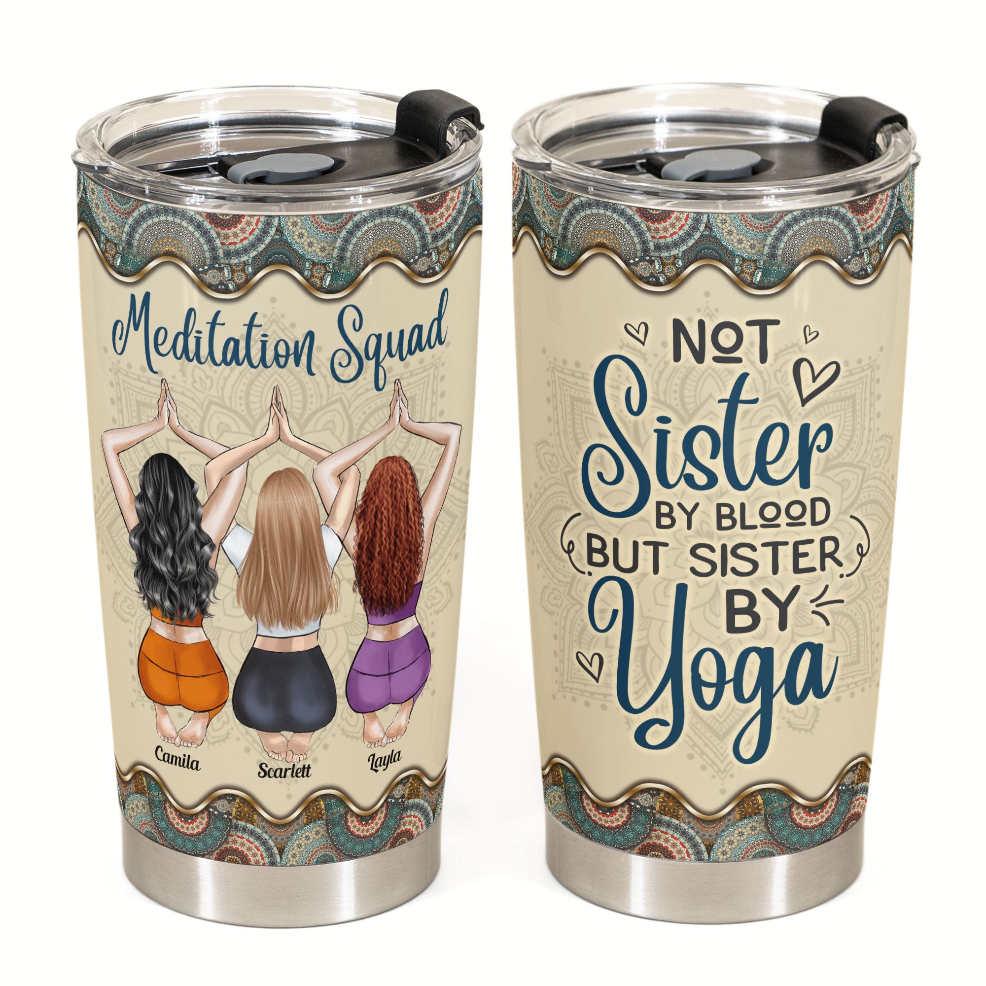 Yoga Squad - Personalized Tumbler - Gift For Yoga Lover, Mom, Daughter, Yoga Instructor