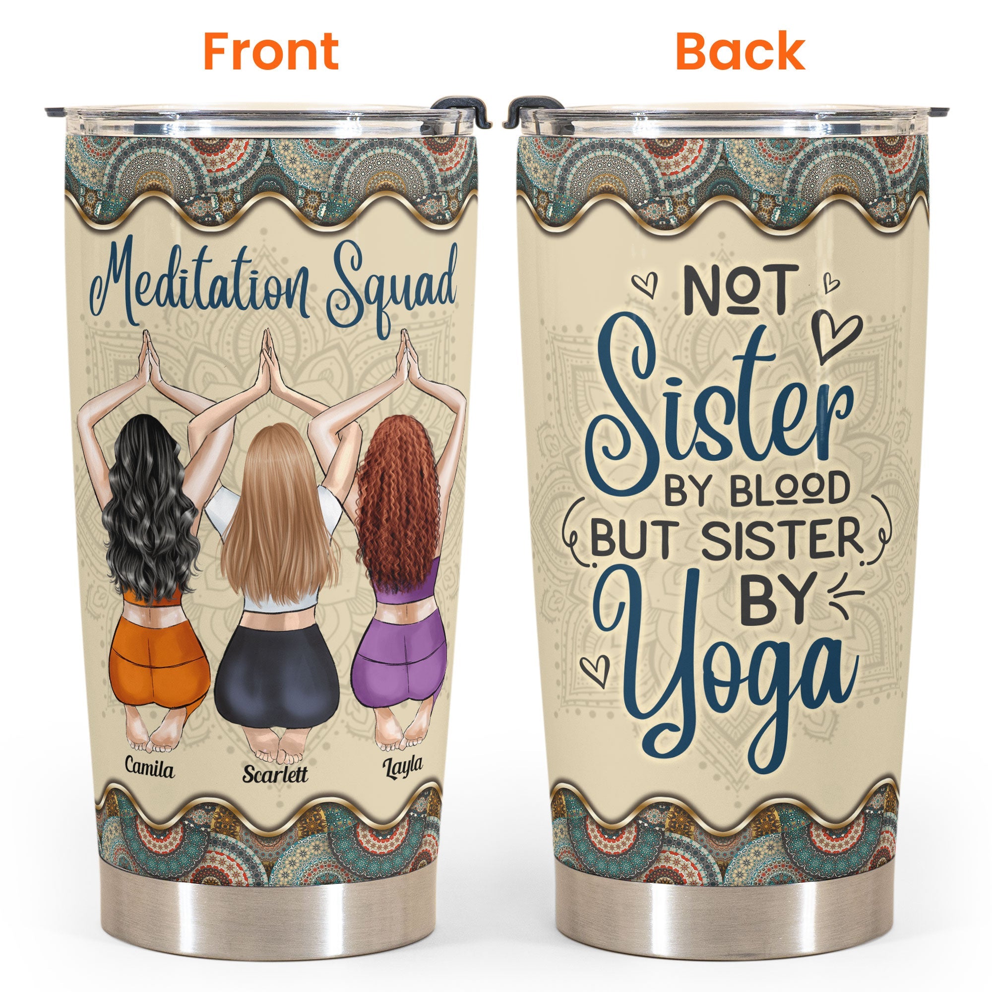 Yoga Squad - Personalized Tumbler - Gift For Yoga Lover, Mom, Daughter, Yoga Instructor