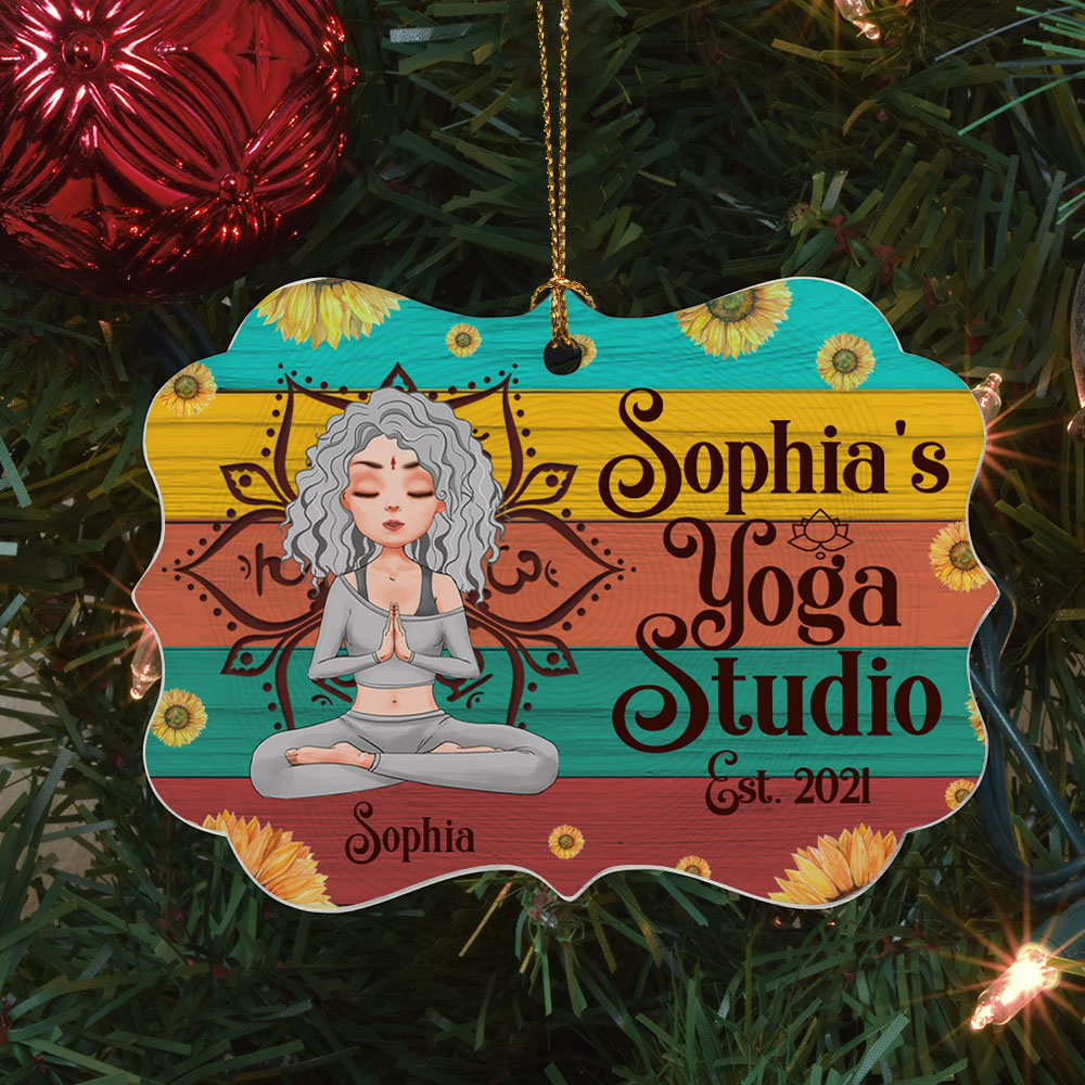 Yoga Studio - Personalized Aluminum Ornament - Christmas Gift For Yoga Lover