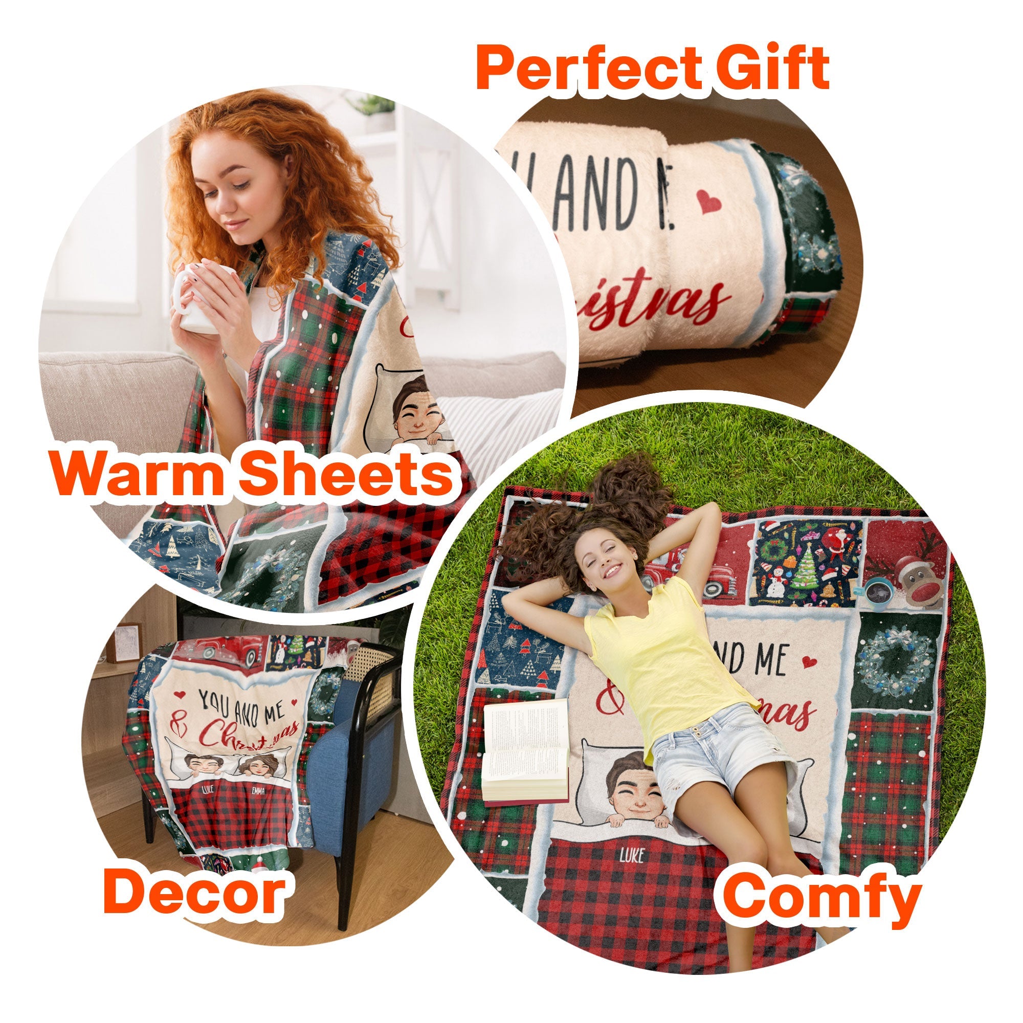 You And Me And Christmas - Personalized Blanket