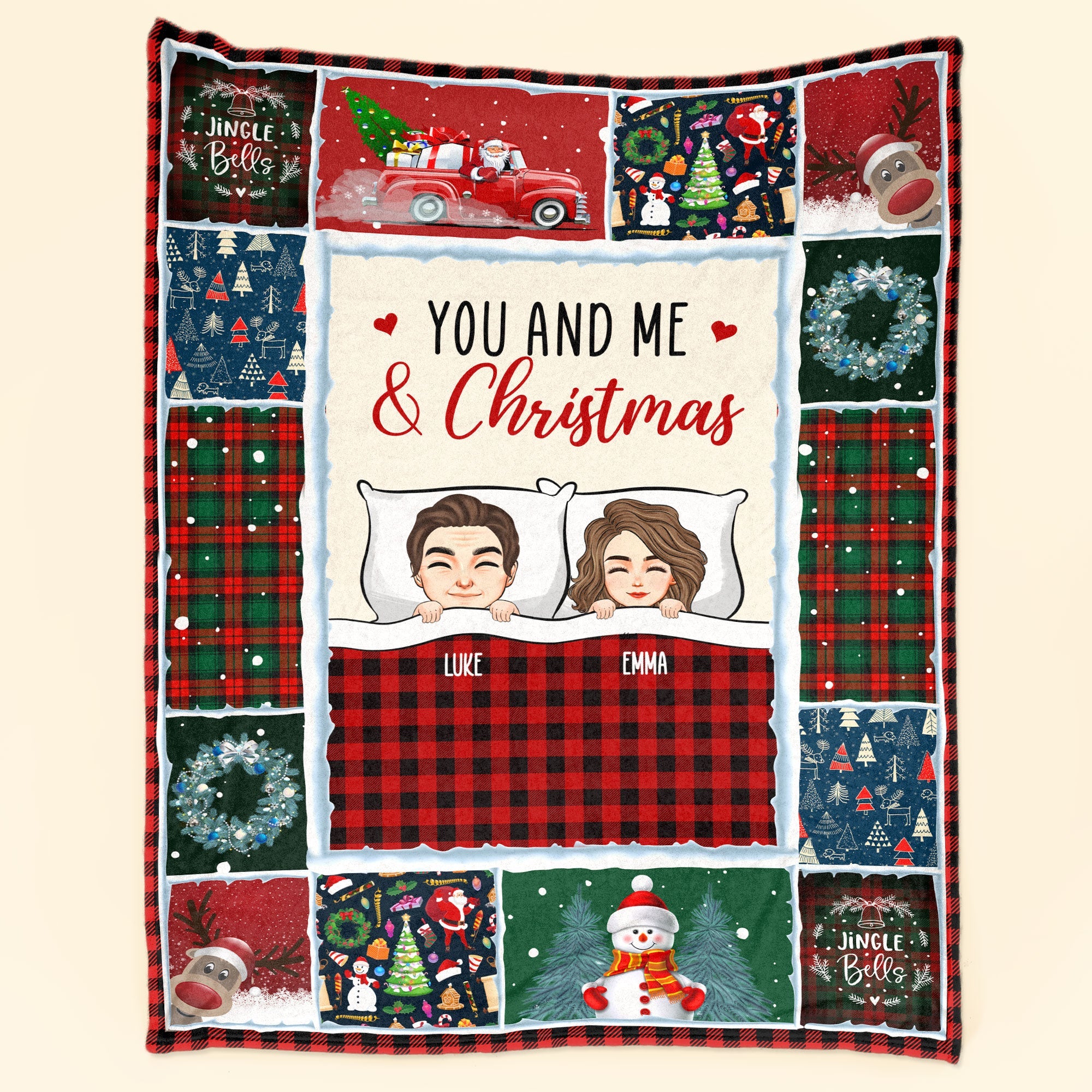 You And Me And Christmas - Personalized Blanket