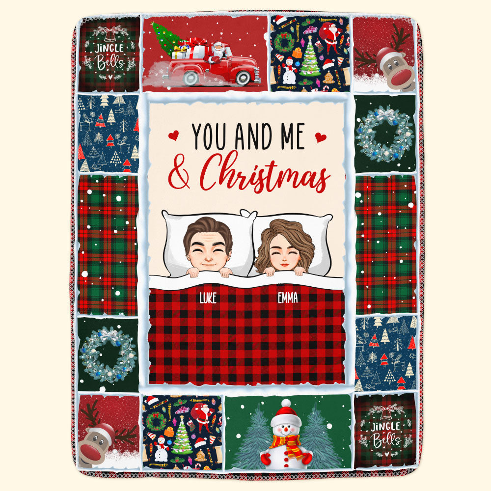 You And Me And Christmas - Personalized Blanket