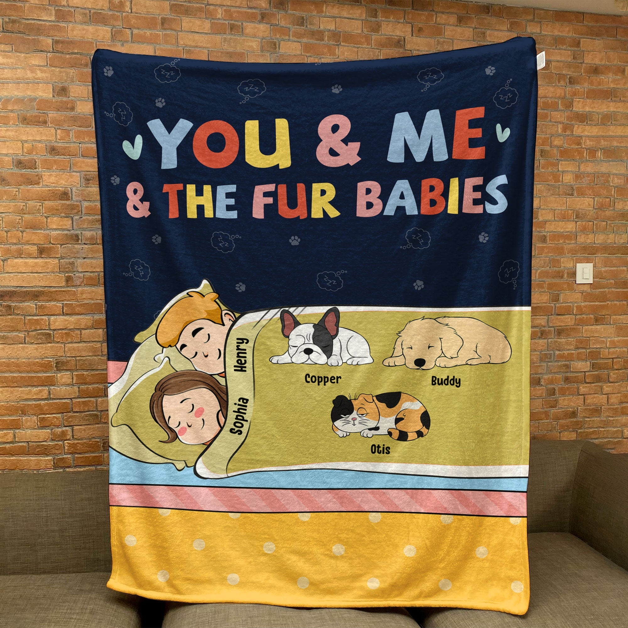 You And Me And Fur Babies - Personalized Blanket