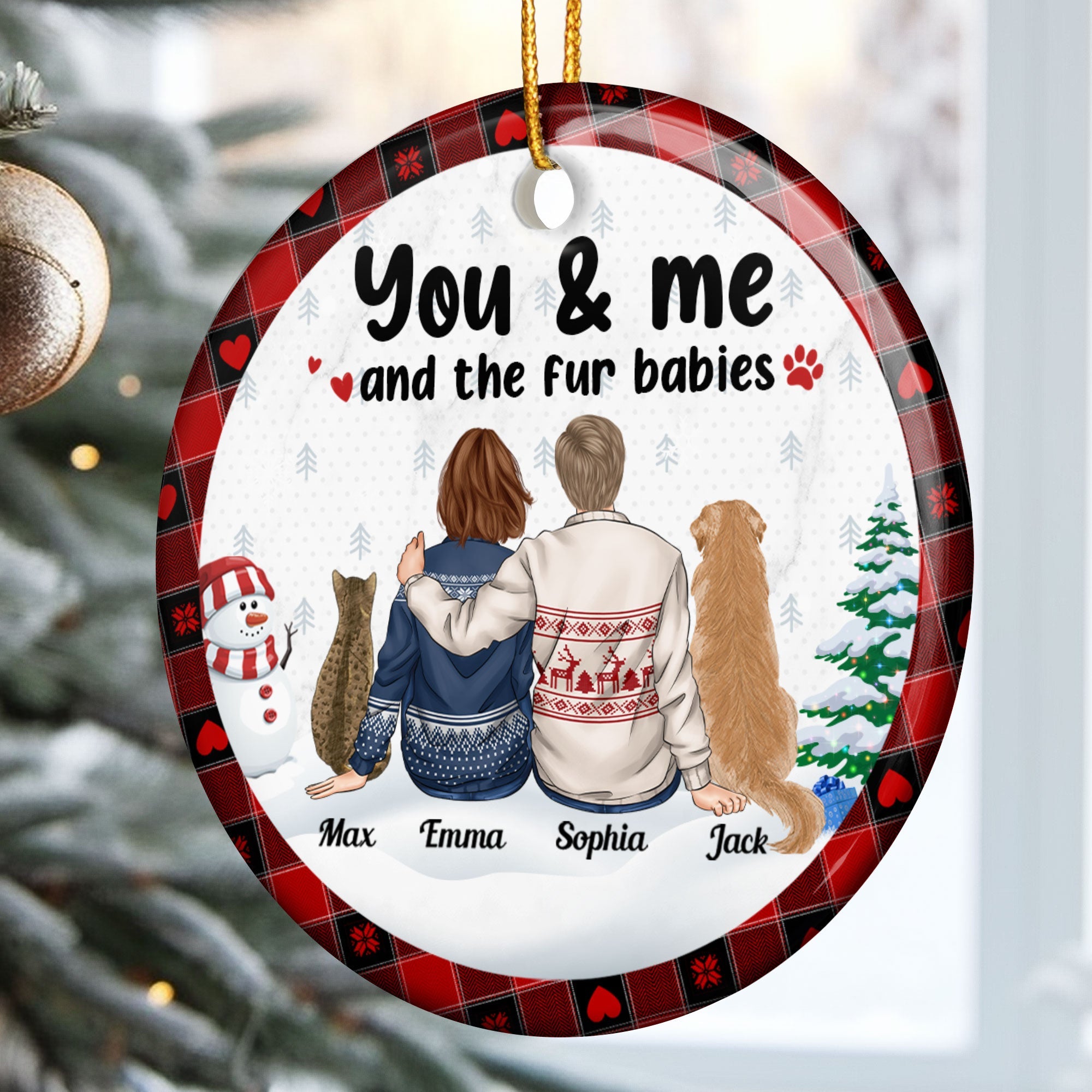 You And Me And Fur Babies - Personalized Ceramic Ornament