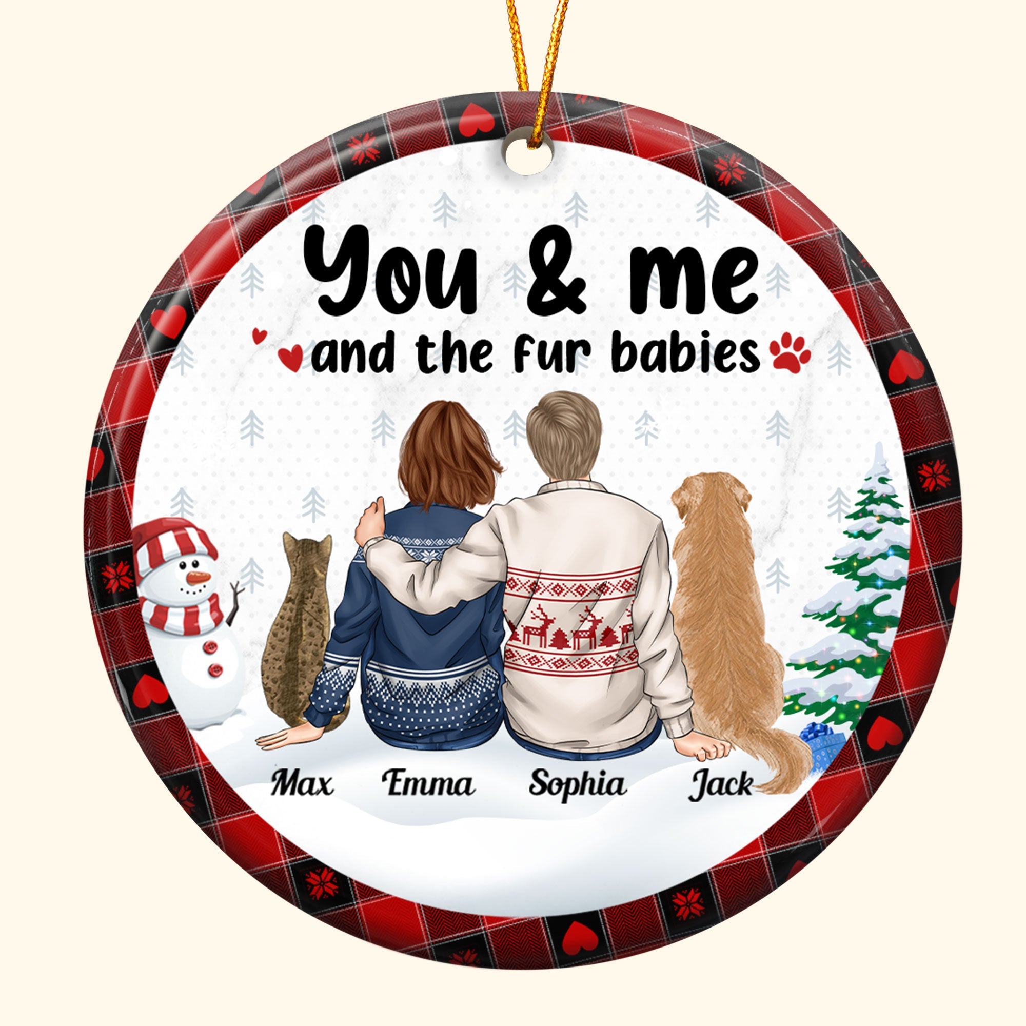 You And Me And Fur Babies - Personalized Ceramic Ornament