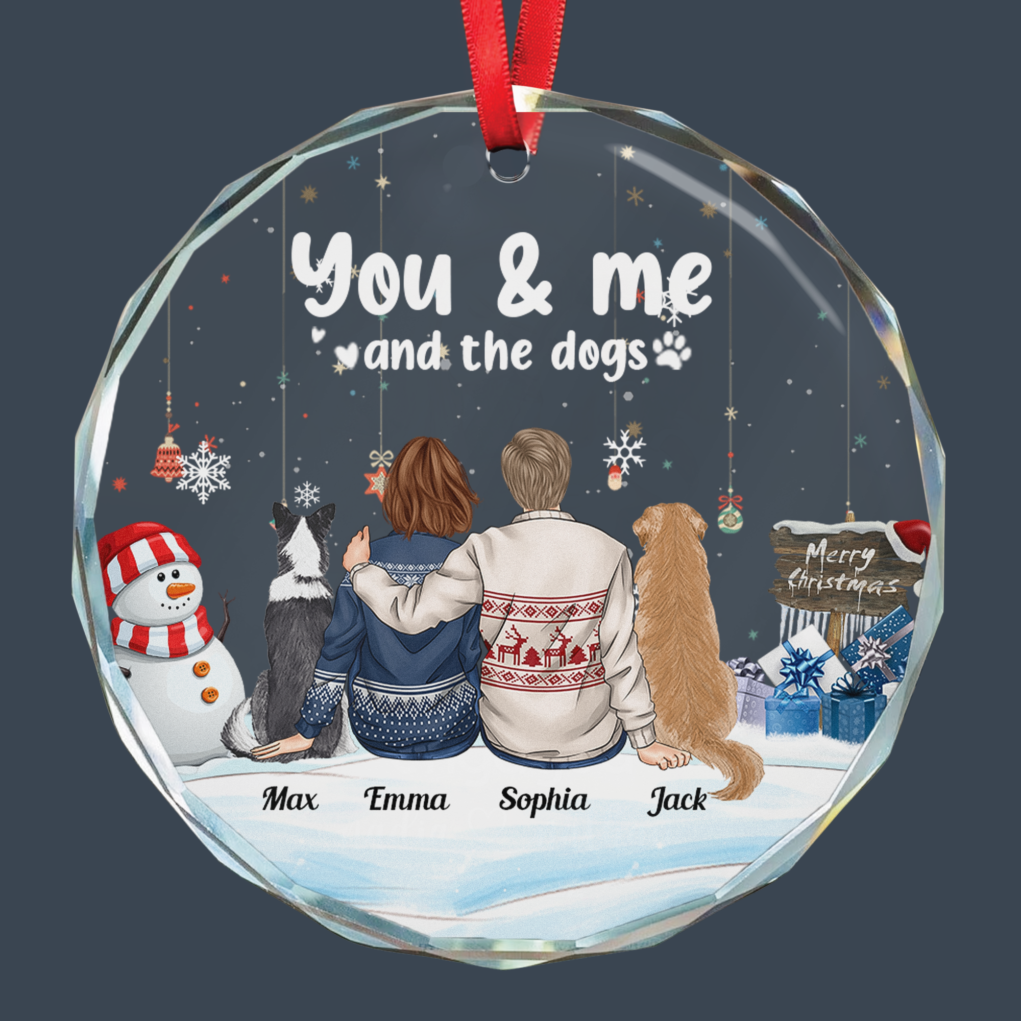 You And Me And Fur Babies - Personalized Glass Ornament