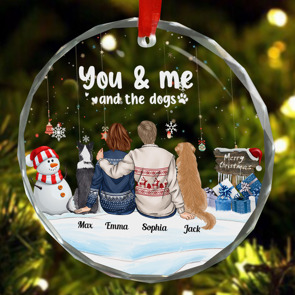 You And Me And Fur Babies - Personalized Glass Ornament