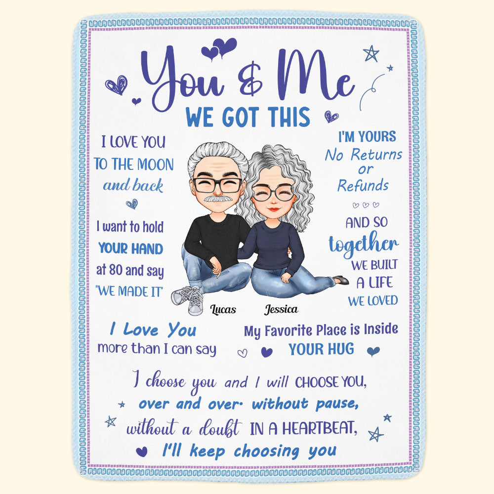 You And Me We Got This - Personalized Blanket - Birthday Gifts For Her, Him