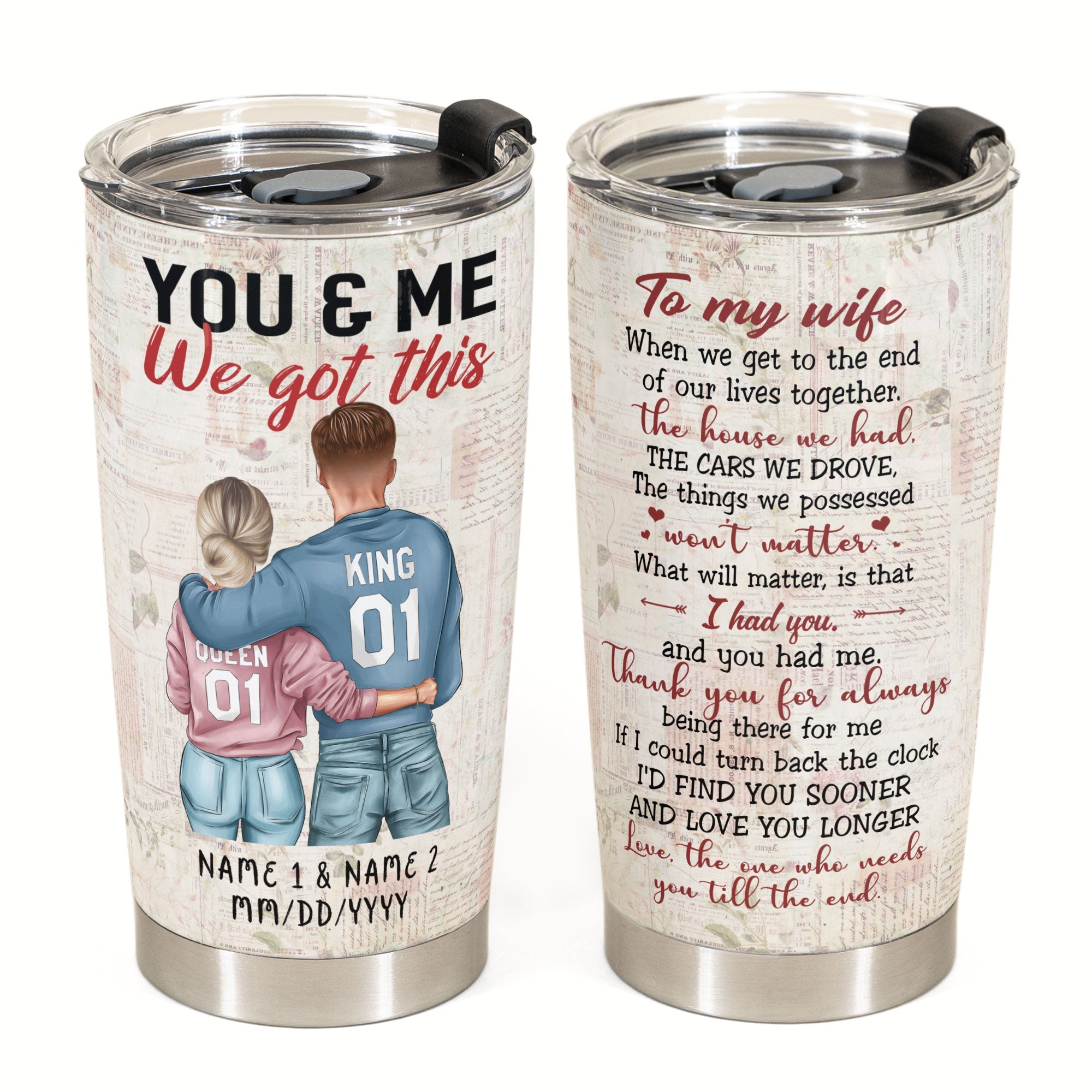 You And Me We Got This - Personalized Tumbler Cup - Valentine's Day Gift For Wife