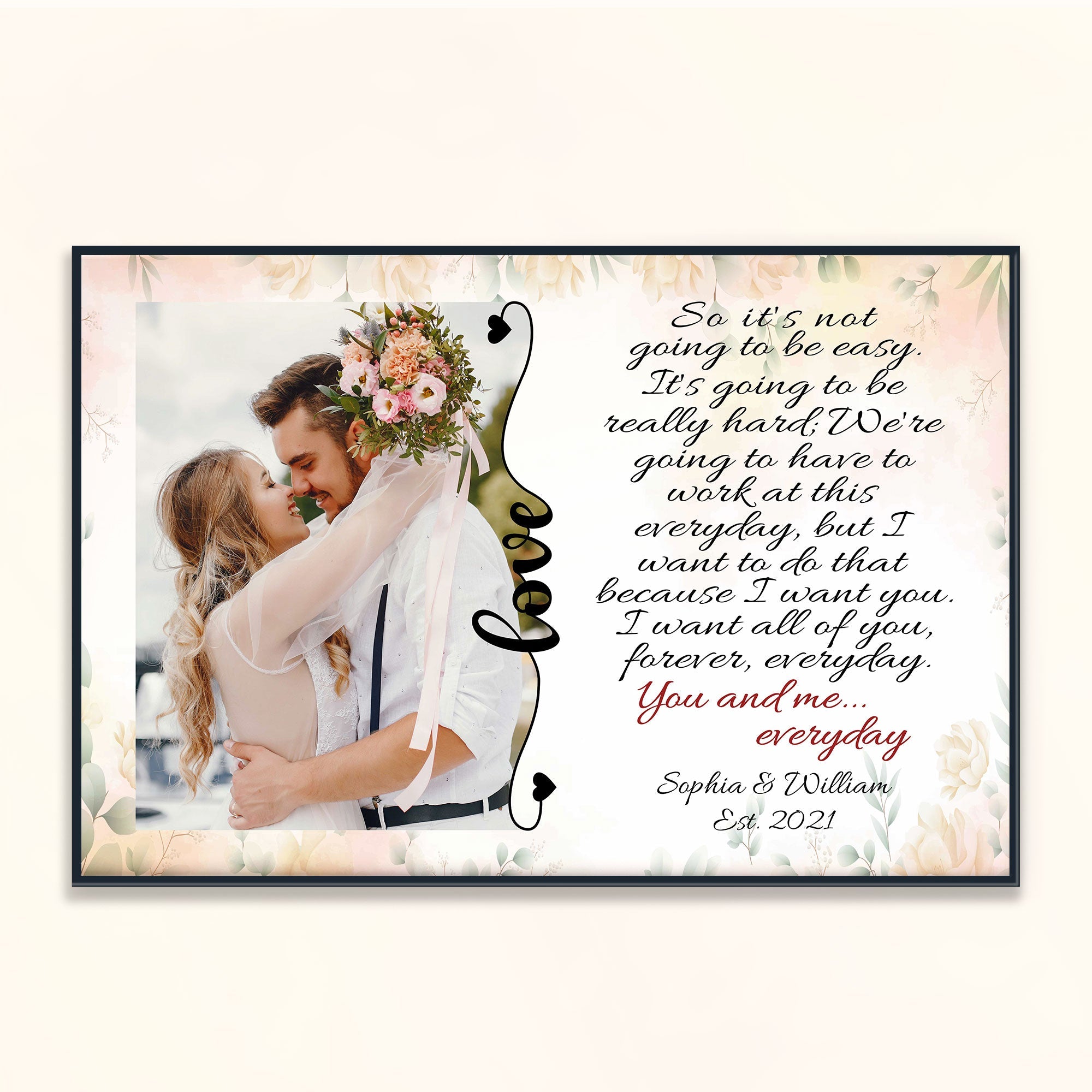 You And Me... Everyday - Personalized Poster/Canvas - Anniversary, Valentine's Day Gift For Spouse, Husband, Wife, Lovers, Girlfriend, Boyfriend