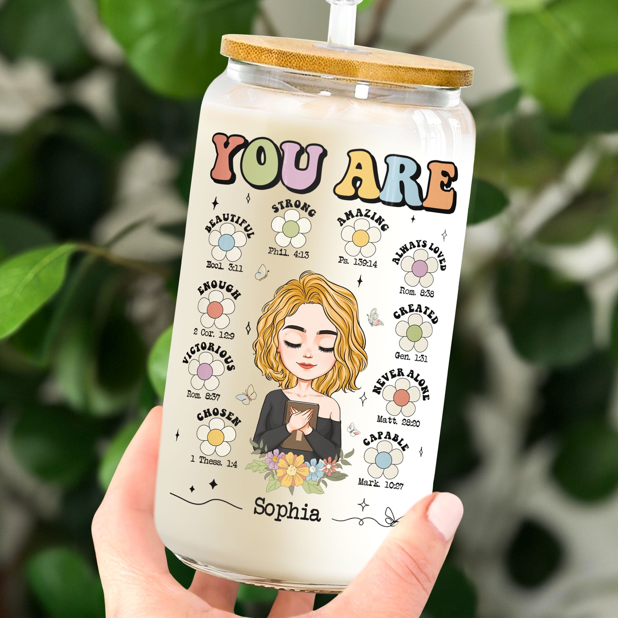 You Are Beautiful - Personalized Clear Glass Cup