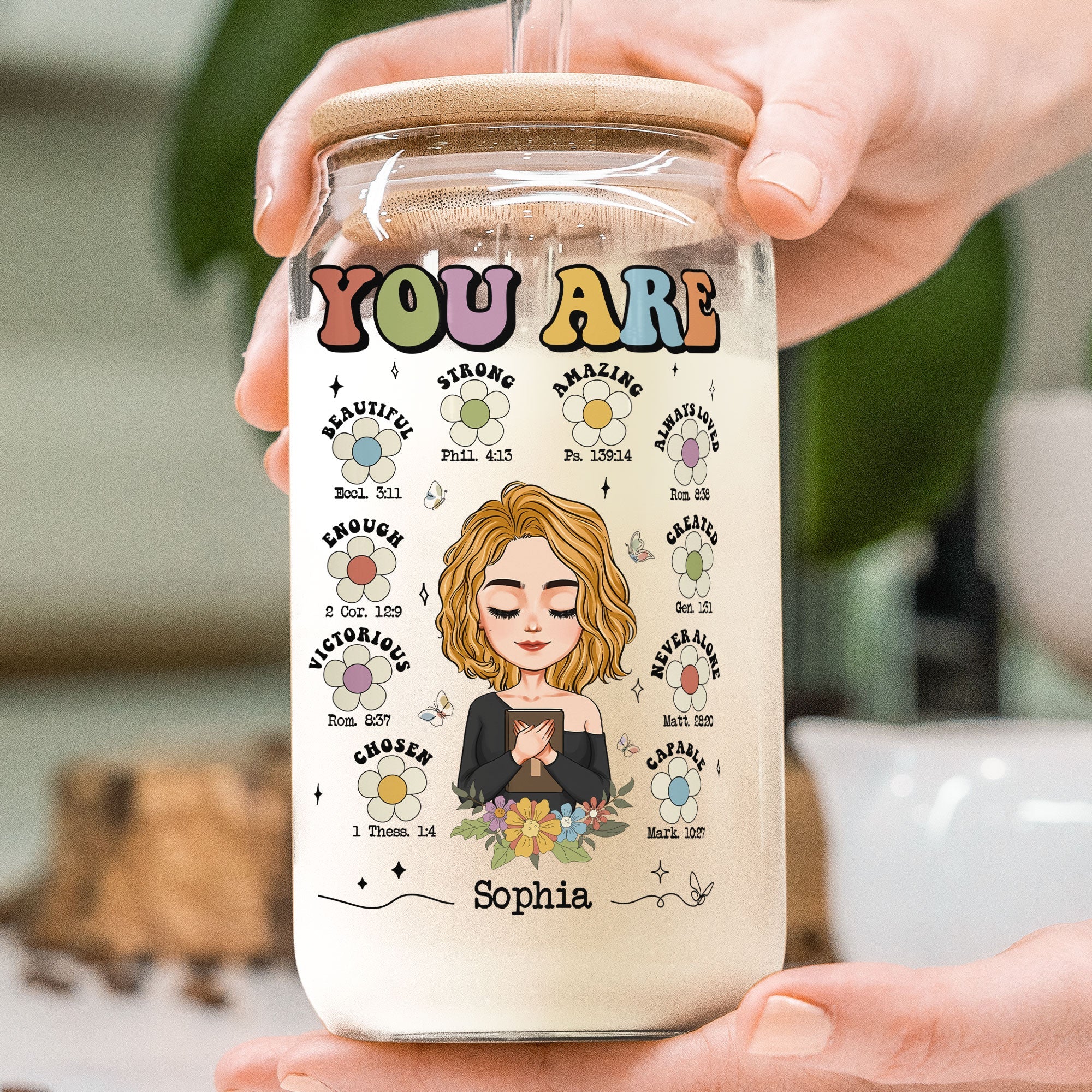 You Are Beautiful - Personalized Clear Glass Cup