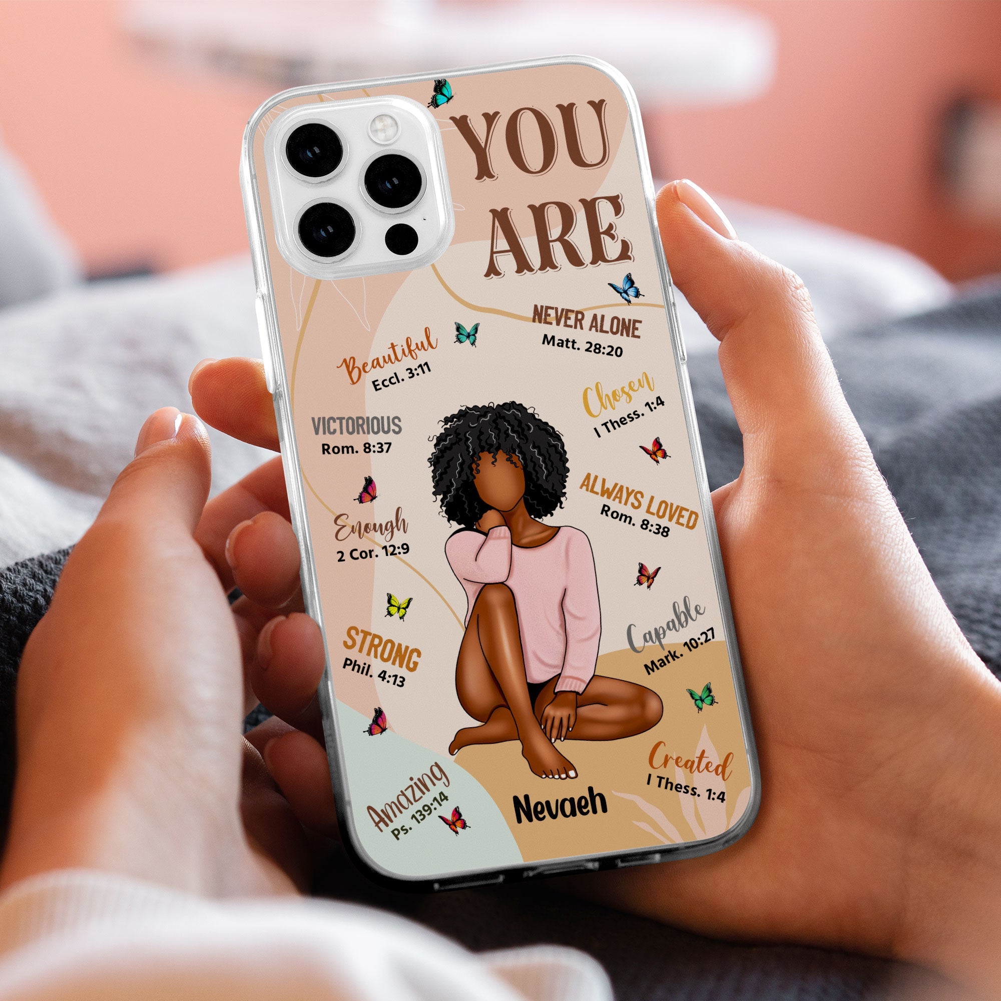 You Are Beautiful - Personalized Clear Phone Case