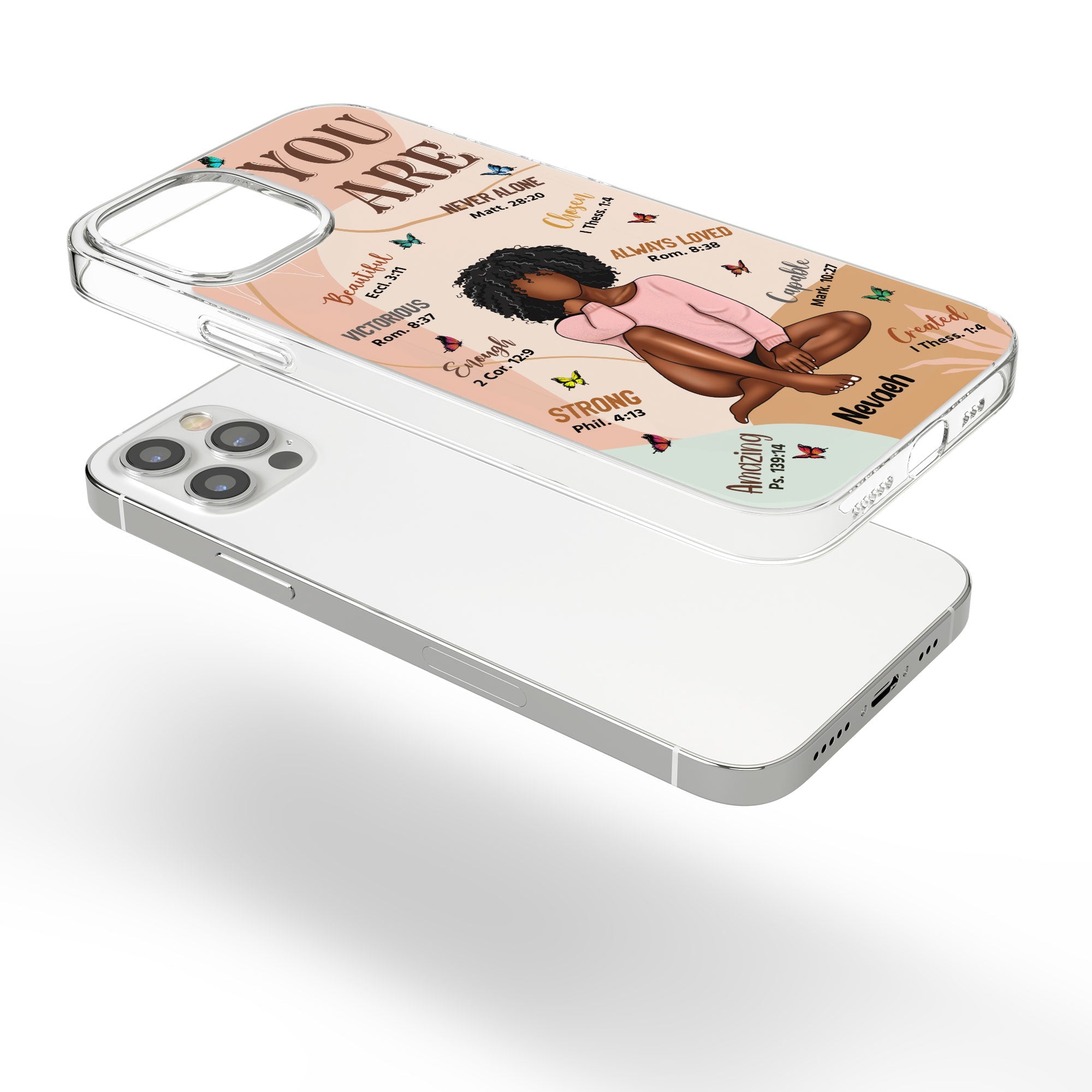 You Are Beautiful - Personalized Clear Phone Case