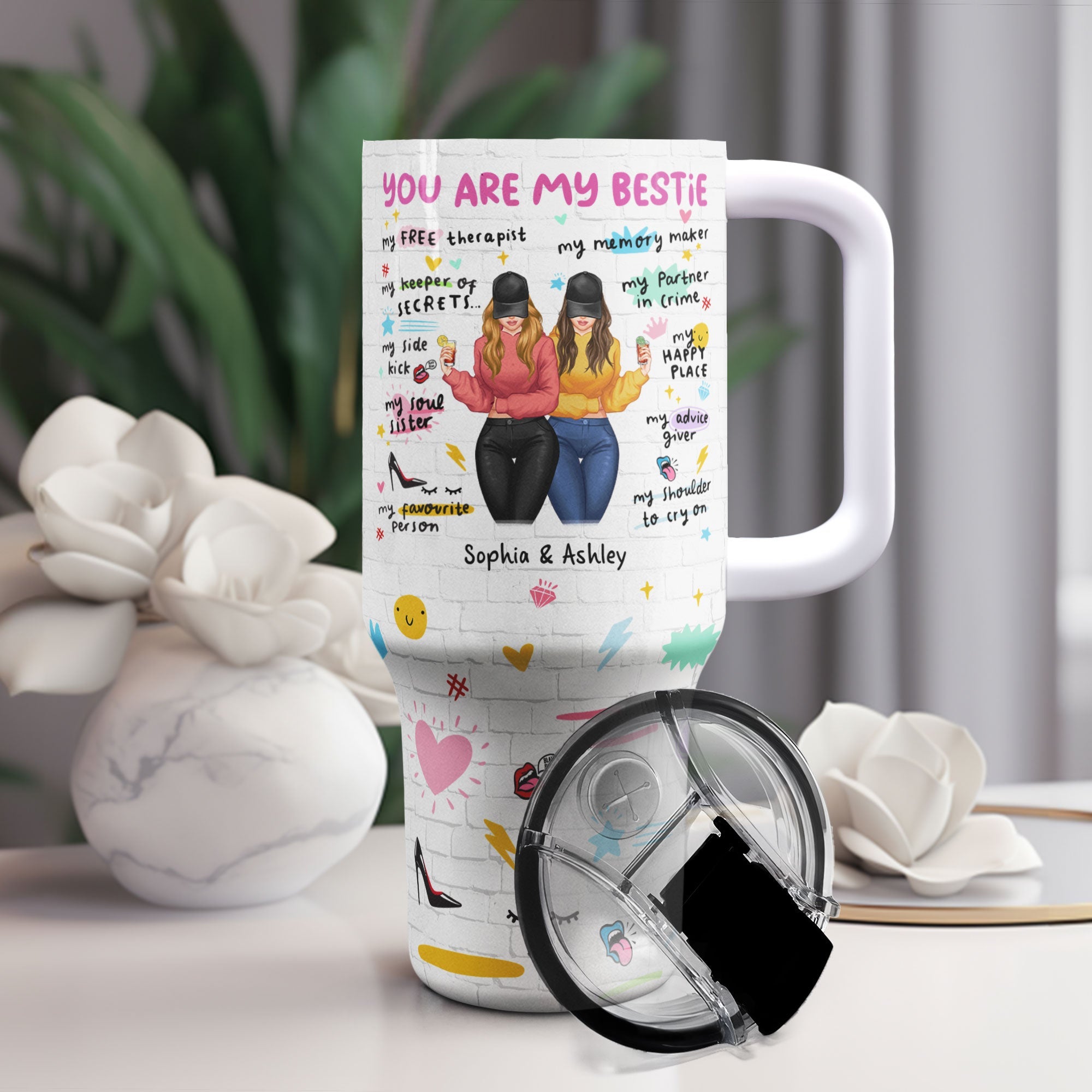 You Are My Bestie - Personalized 40oz Tumbler With Straw