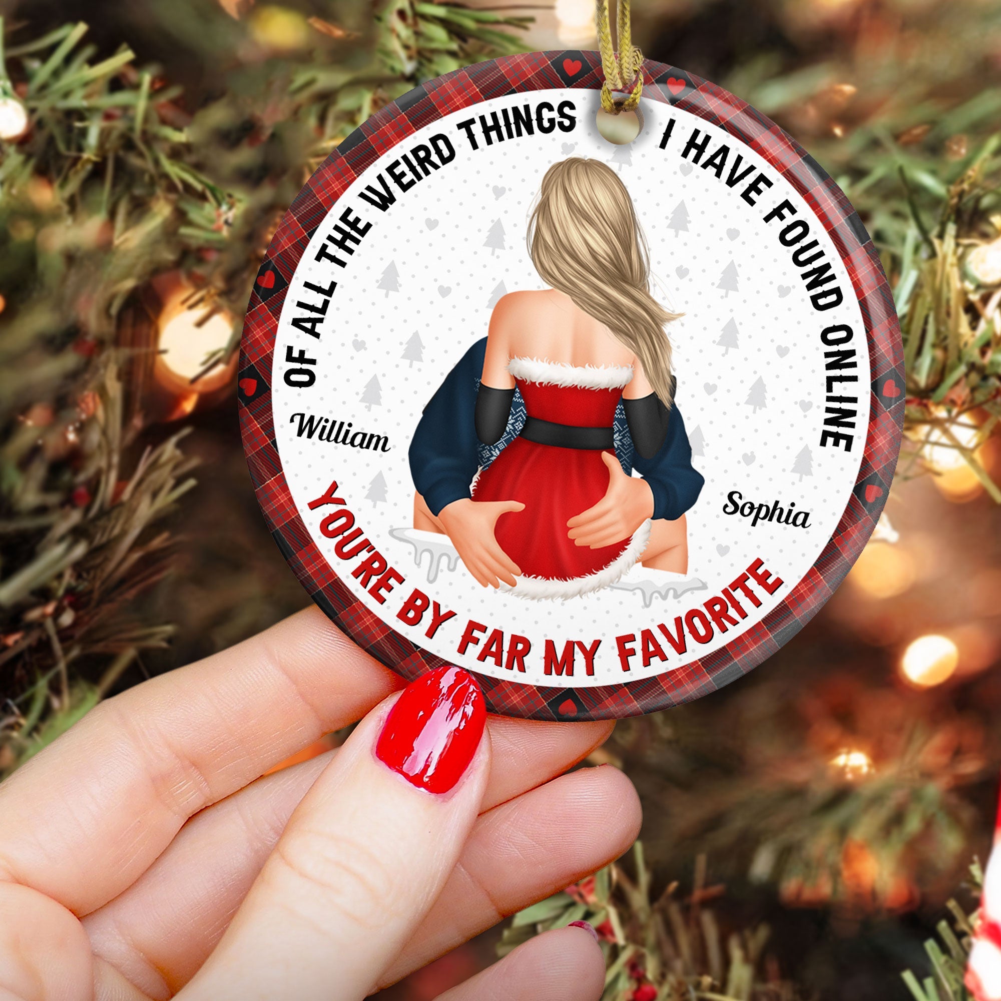 You Are My Favorite By Far Christmas Gift For Couples - Personalized Ceramic Ornament