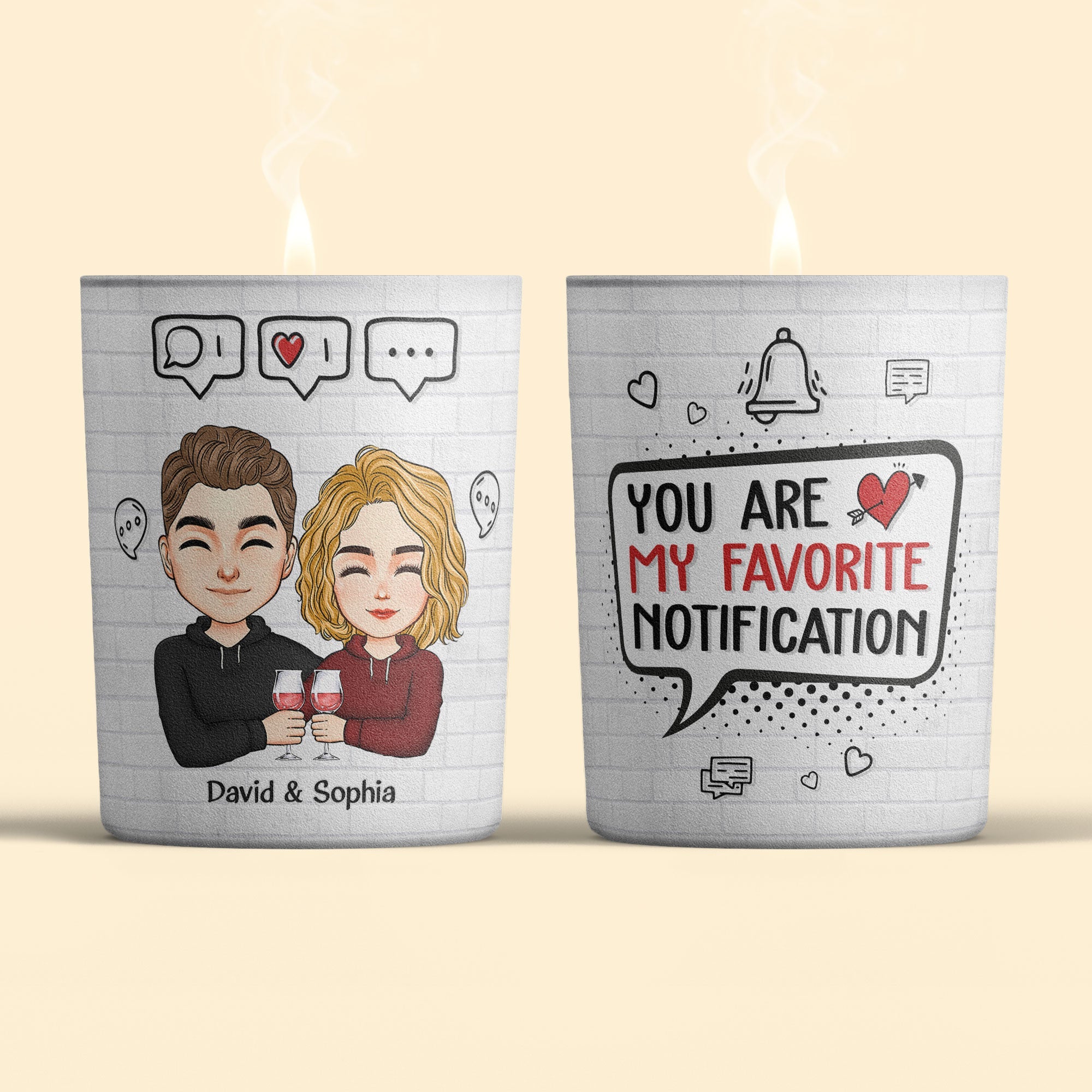 You Are My Favorite Notification - Personalized Candle