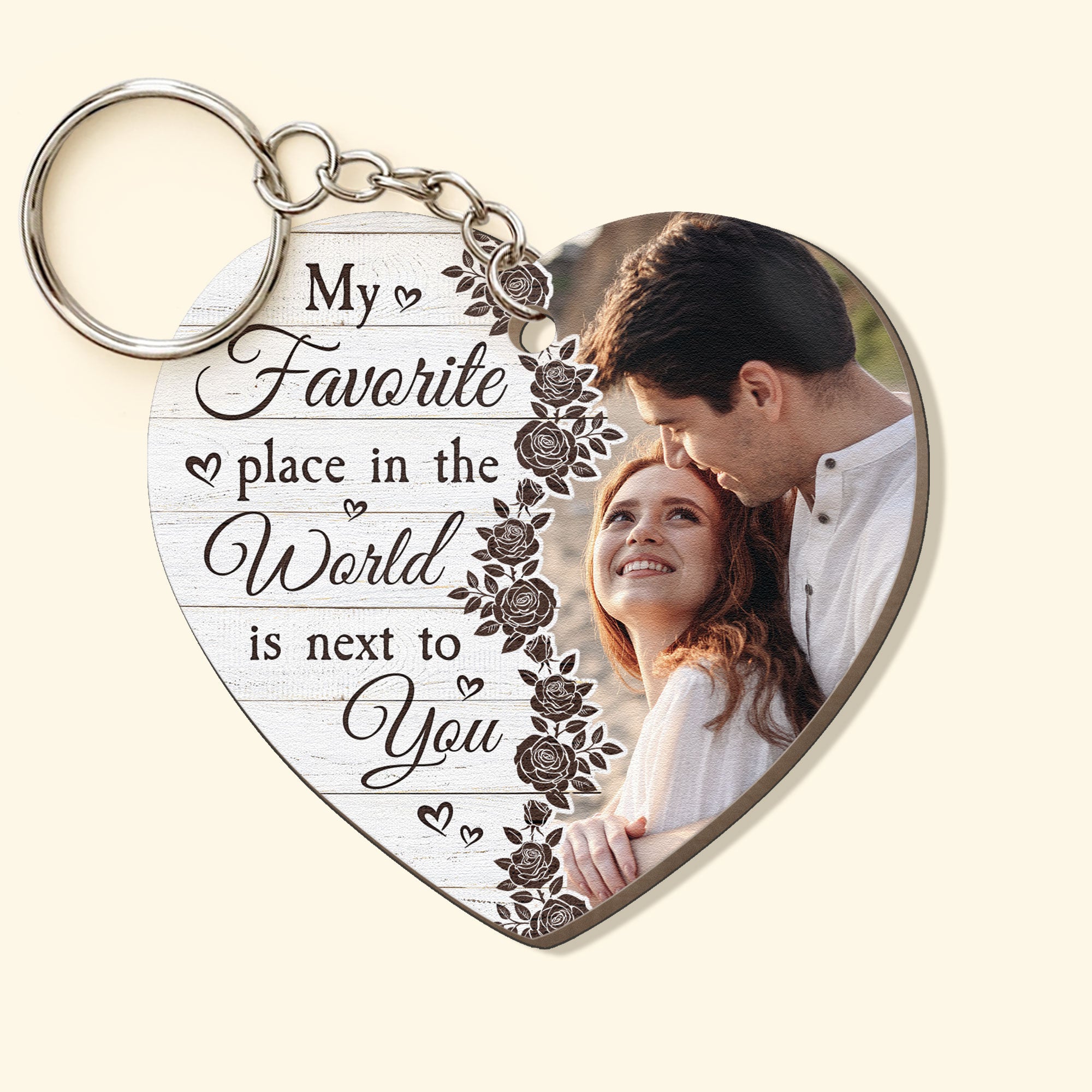 You Are My Favorite - Personalized Wooden Photo Keychain