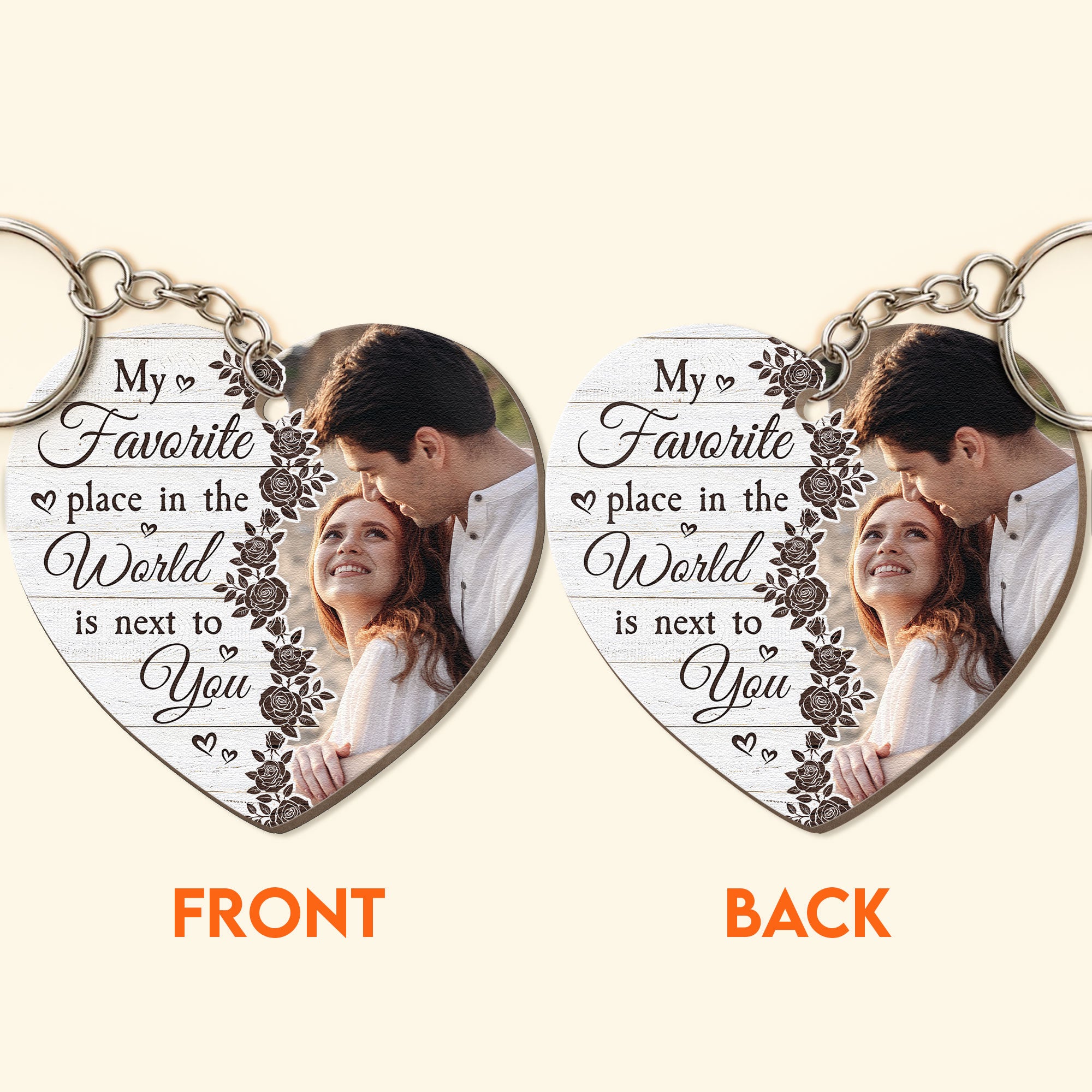 You Are My Favorite - Personalized Wooden Photo Keychain